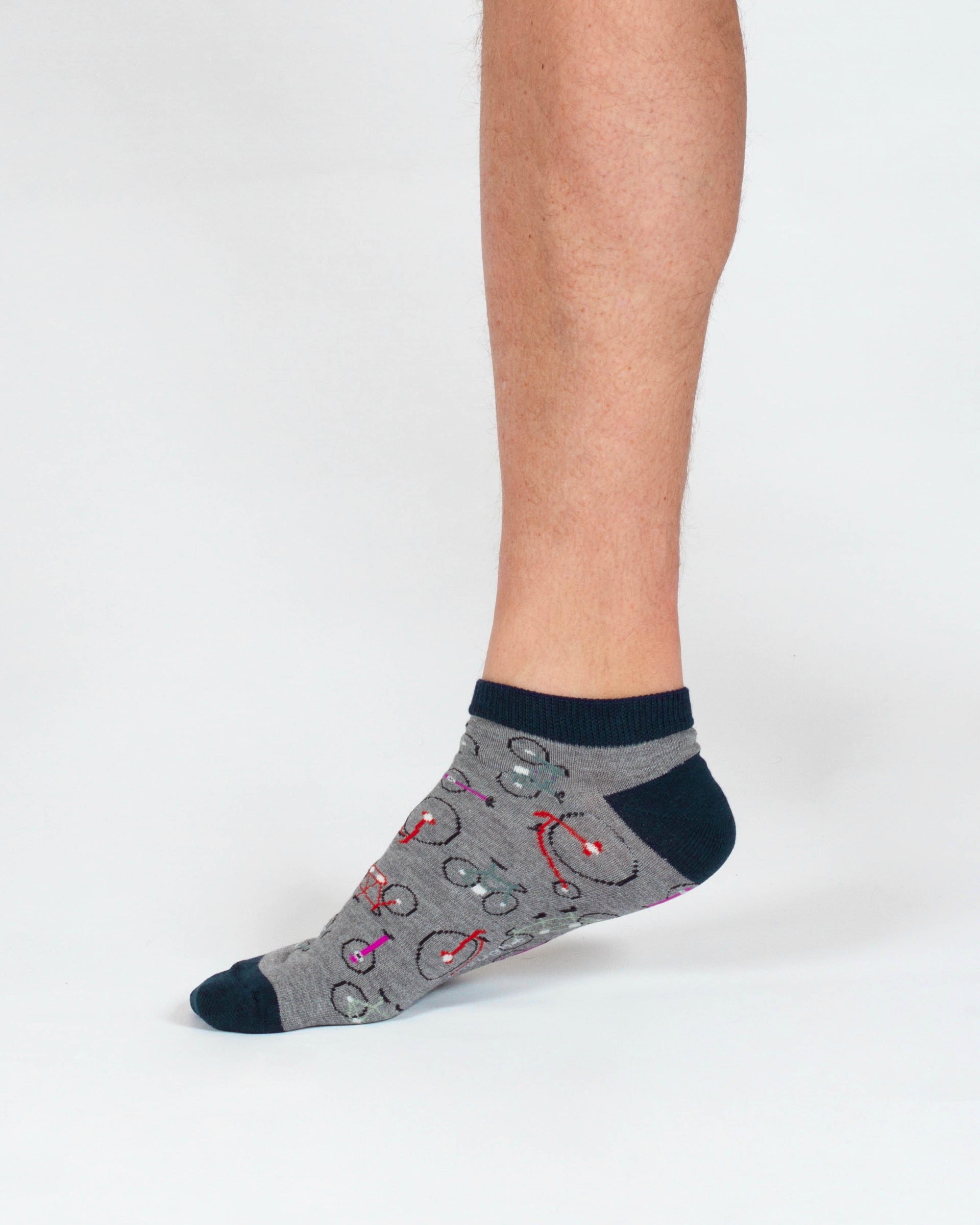 Bike Bamboo Trainer Socks - Grey Marl