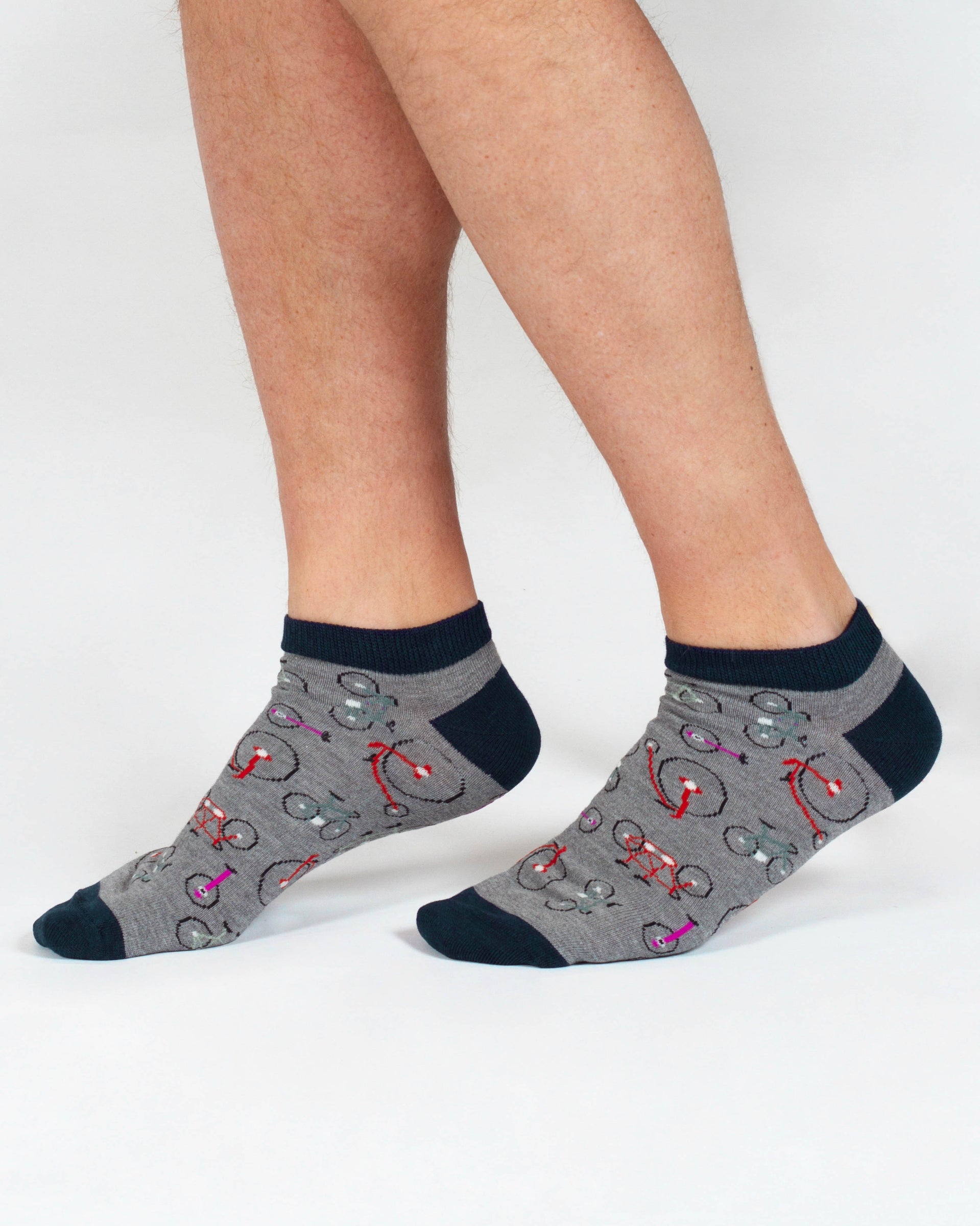 Bike Bamboo Trainer Socks - Grey Marl