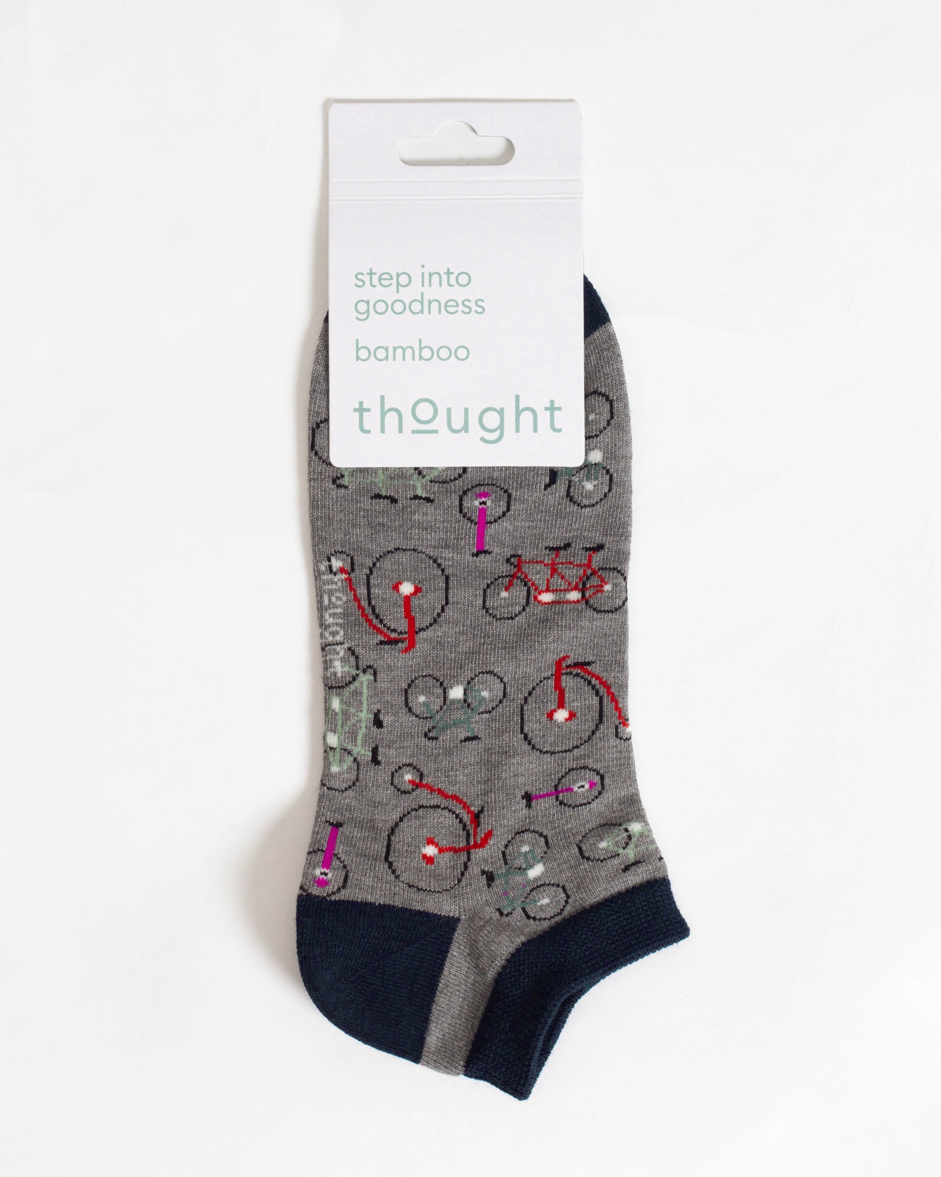 Bike Bamboo Trainer Socks - Grey Marl