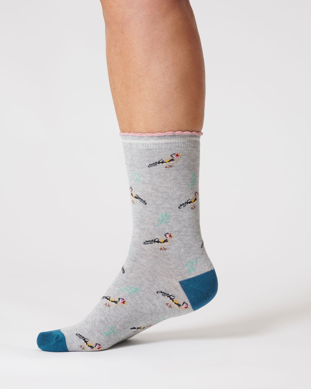 Womens Bird Organic Cotton Socks - Grey Marl
