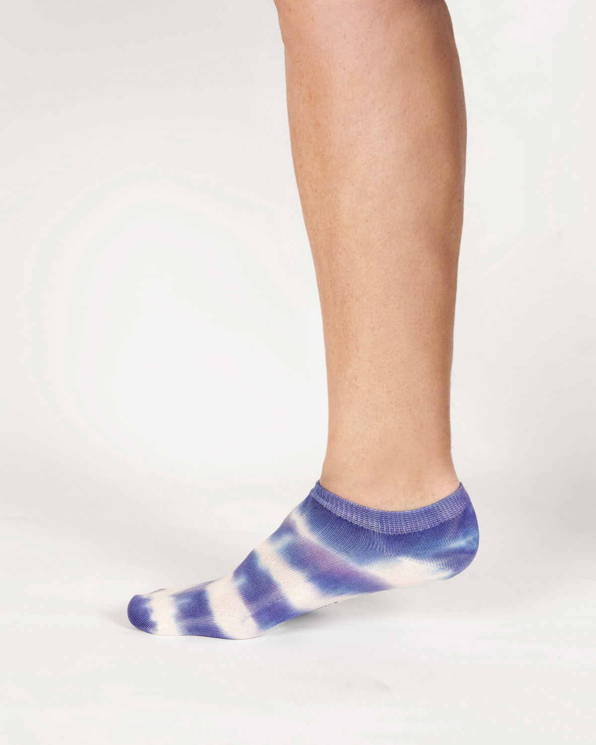 Womens Tie Dye Trainer Bamboo Socks - Blue Slate