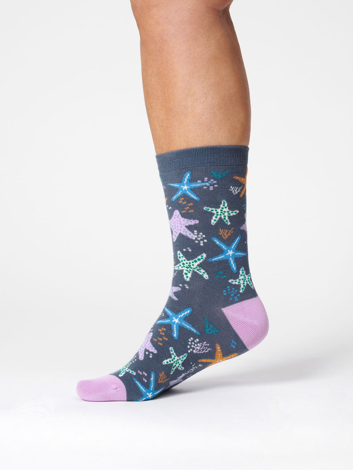 Womens Starfish Bamboo Sock - Blueberry