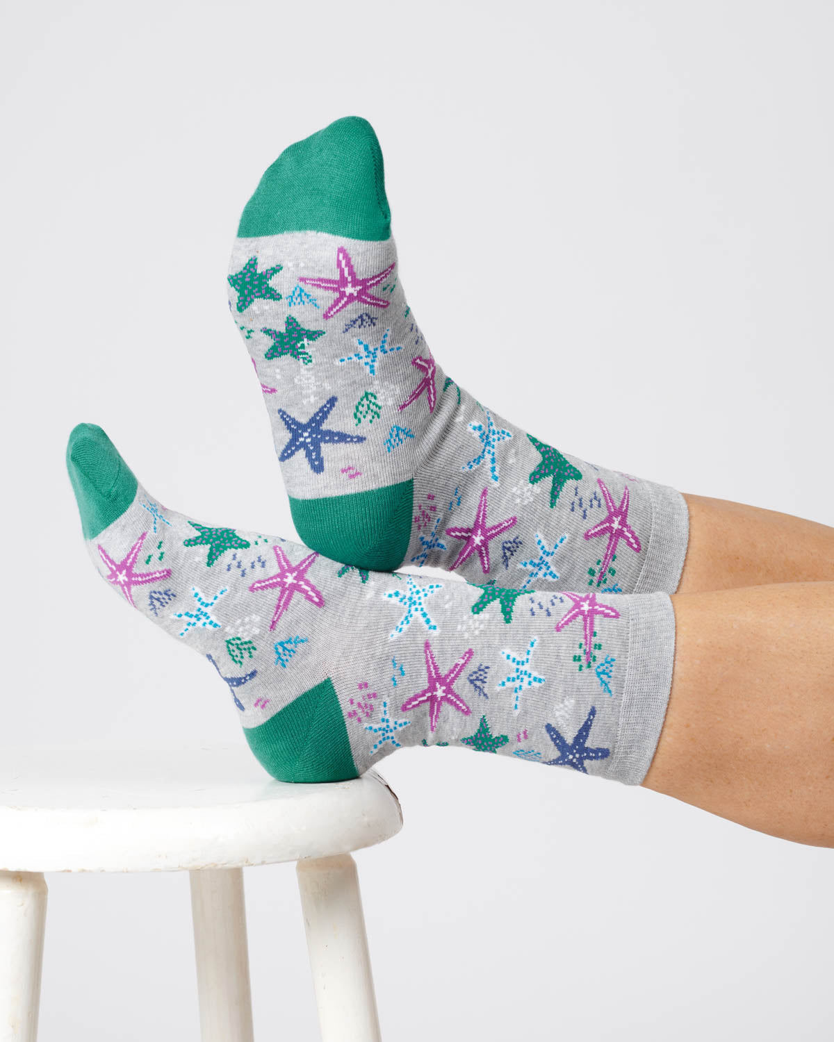 Womens Starfish Bamboo Sock - Mid Grey Marl
