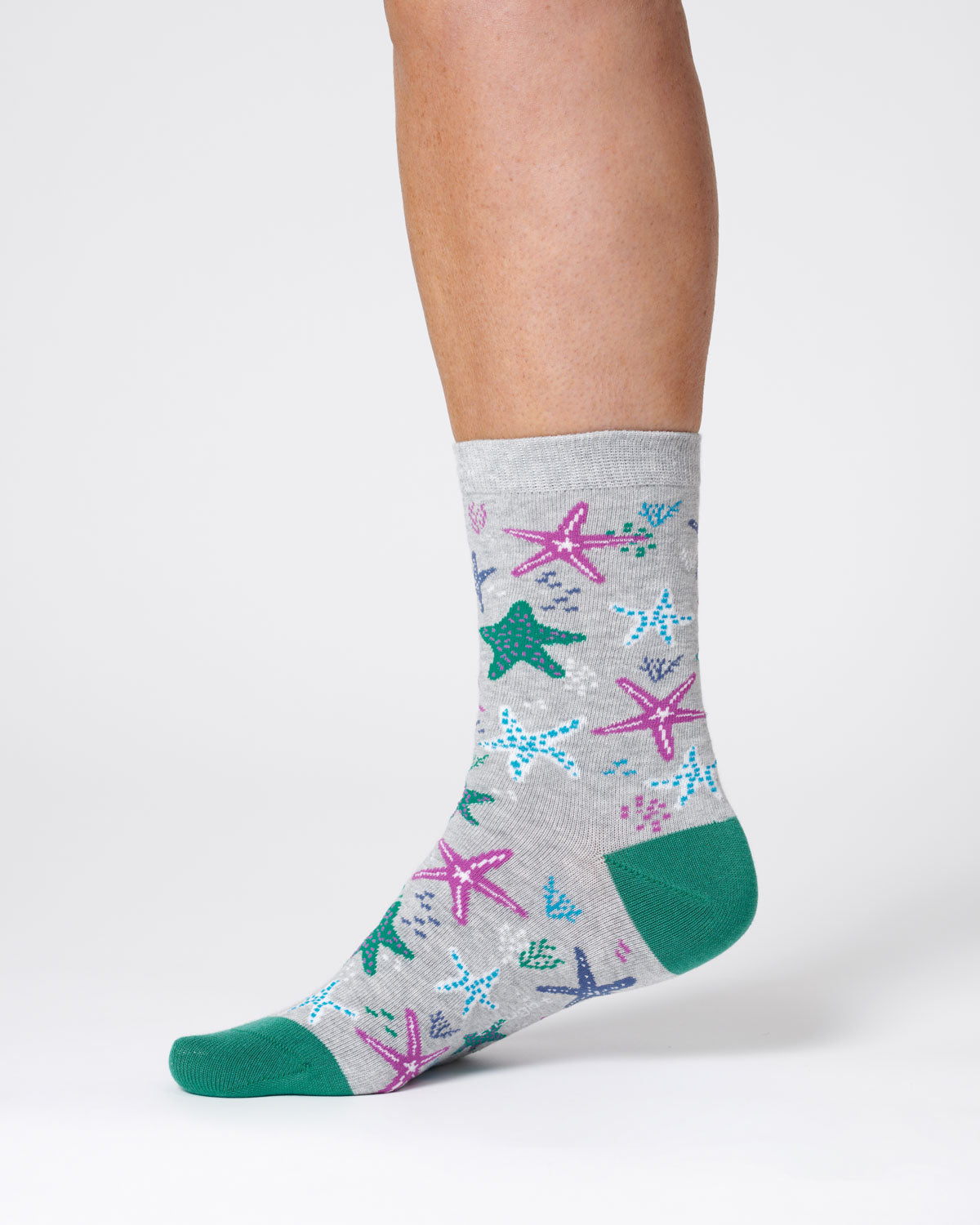 Womens Starfish Bamboo Sock - Mid Grey Marl