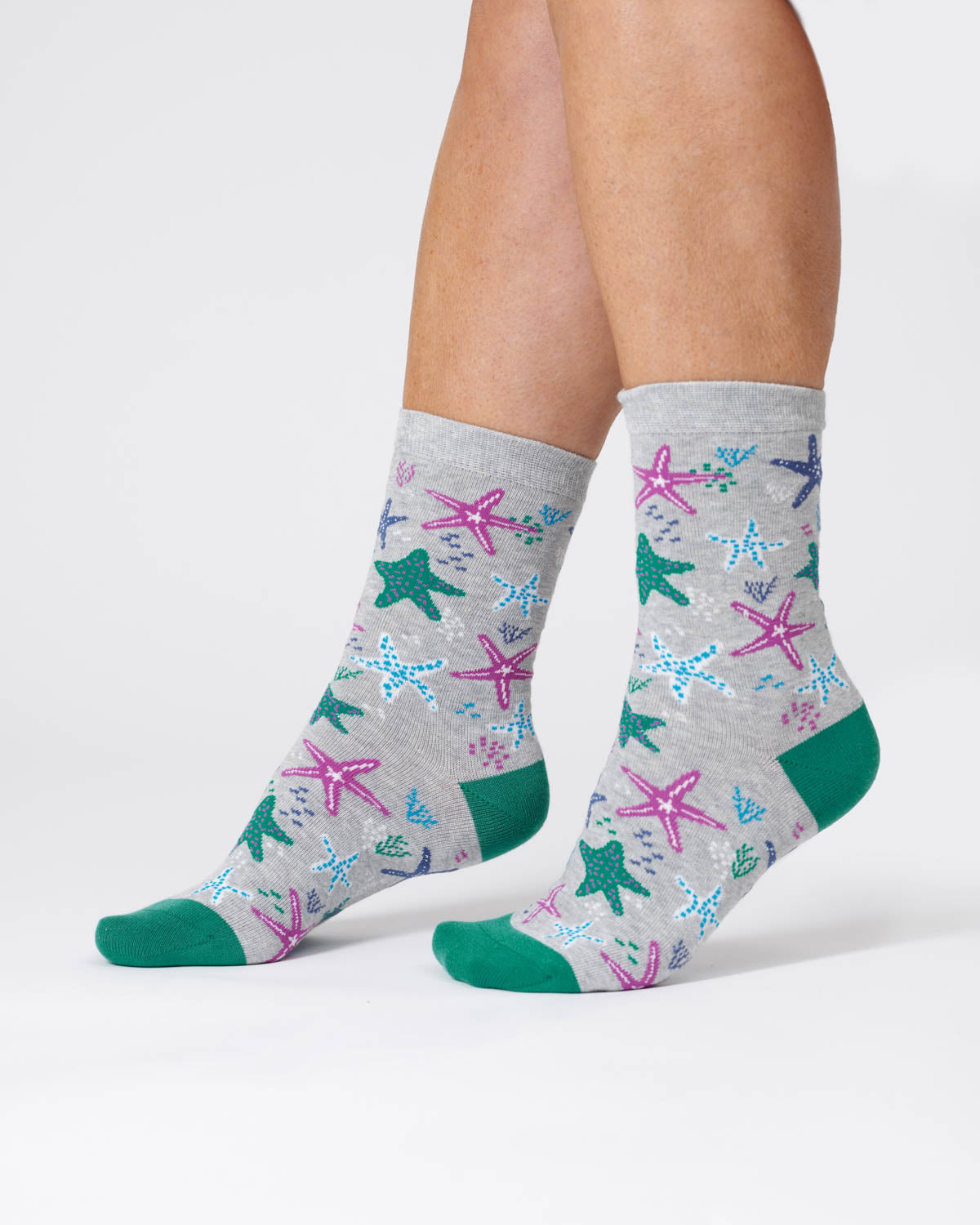 Womens Starfish Bamboo Sock - Mid Grey Marl