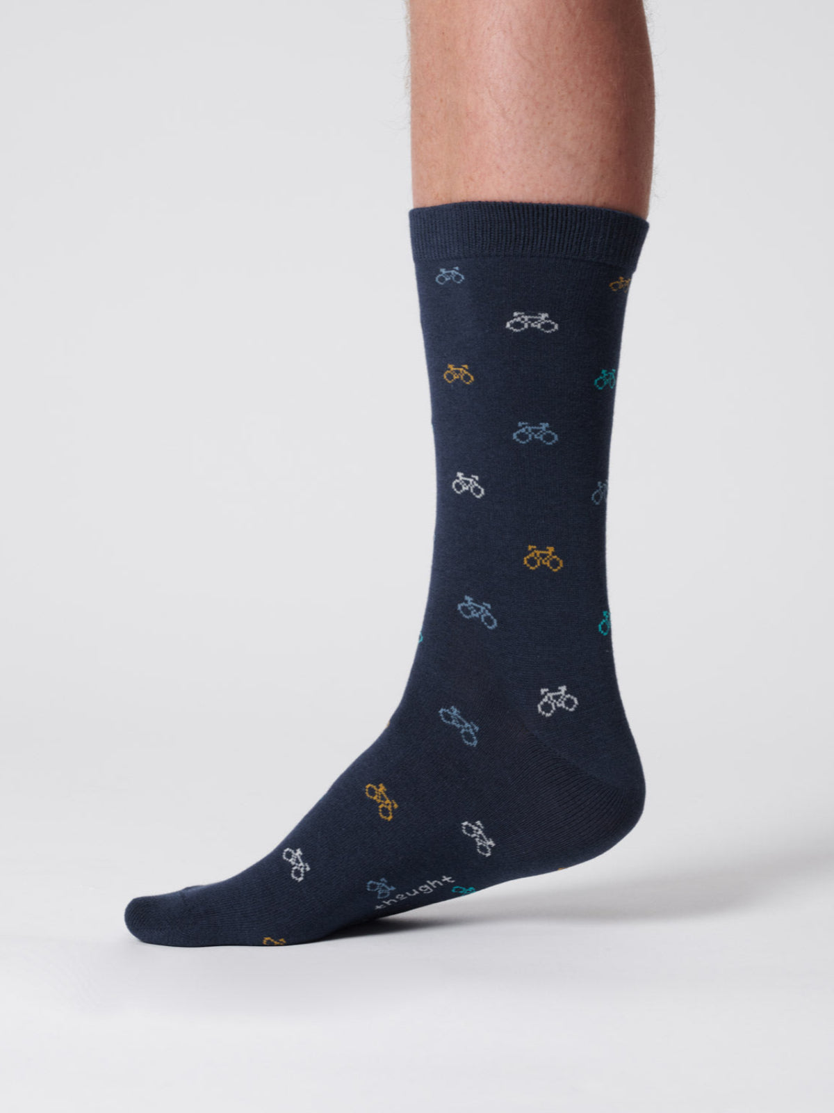 Mens Small Bike Bamboo Socks - Indigo Blue