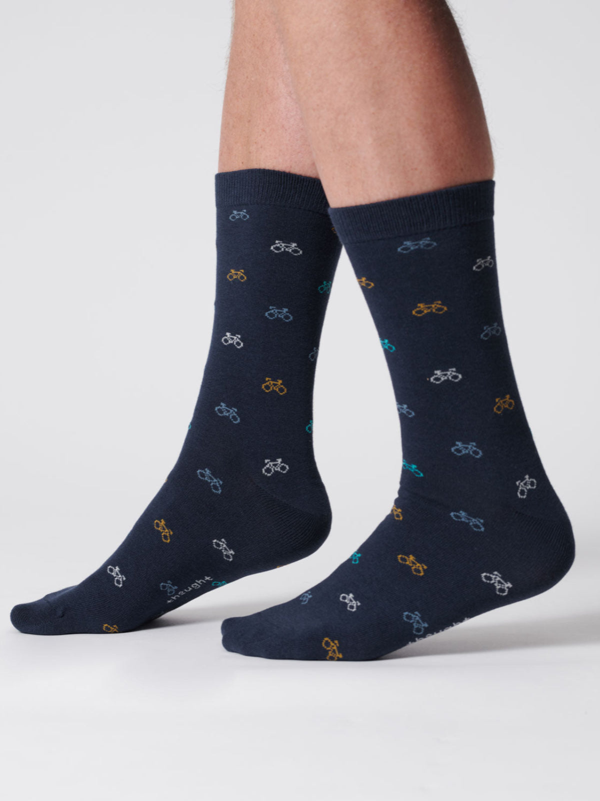 Mens Small Bike Bamboo Socks - Indigo Blue