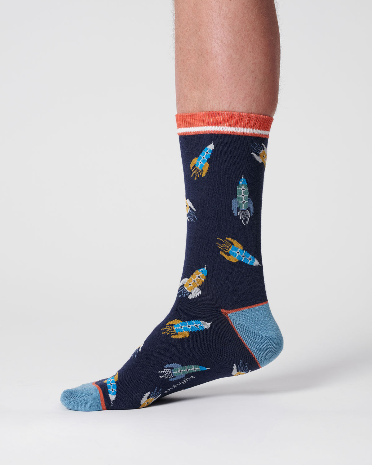 Mens Rocket Bamboo Socks - Indigo Blue