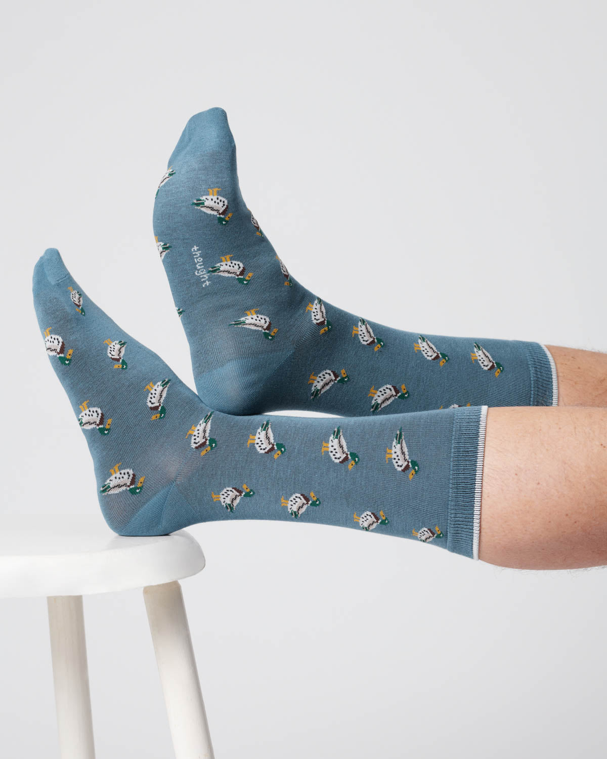 Mens Duck Organic Cotton Socks - Misty Blue