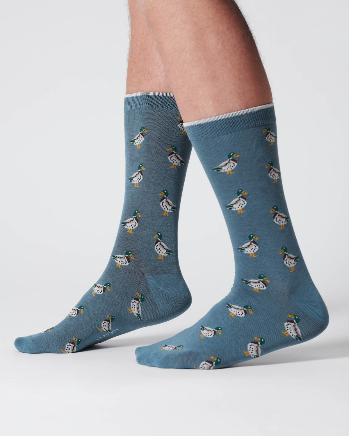 Mens Duck Organic Cotton Socks - Misty Blue