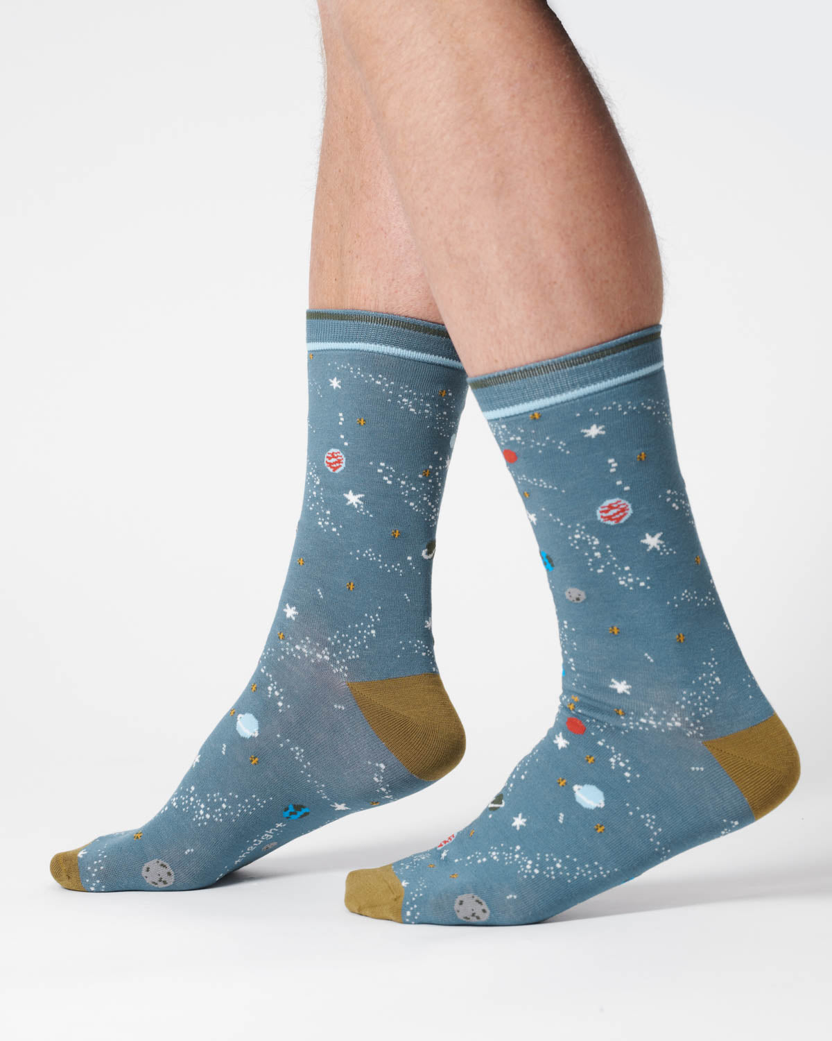 Mens Galaxy Organic Cotton Socks - Misty Blue