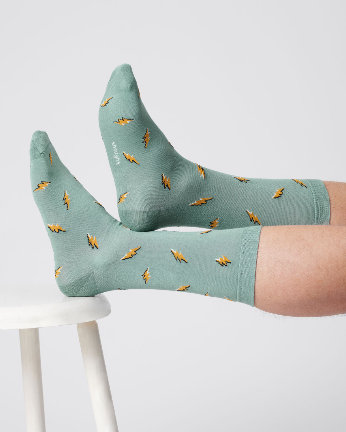 Mens Lightning Organic Cotton Socks - Lagoon Green