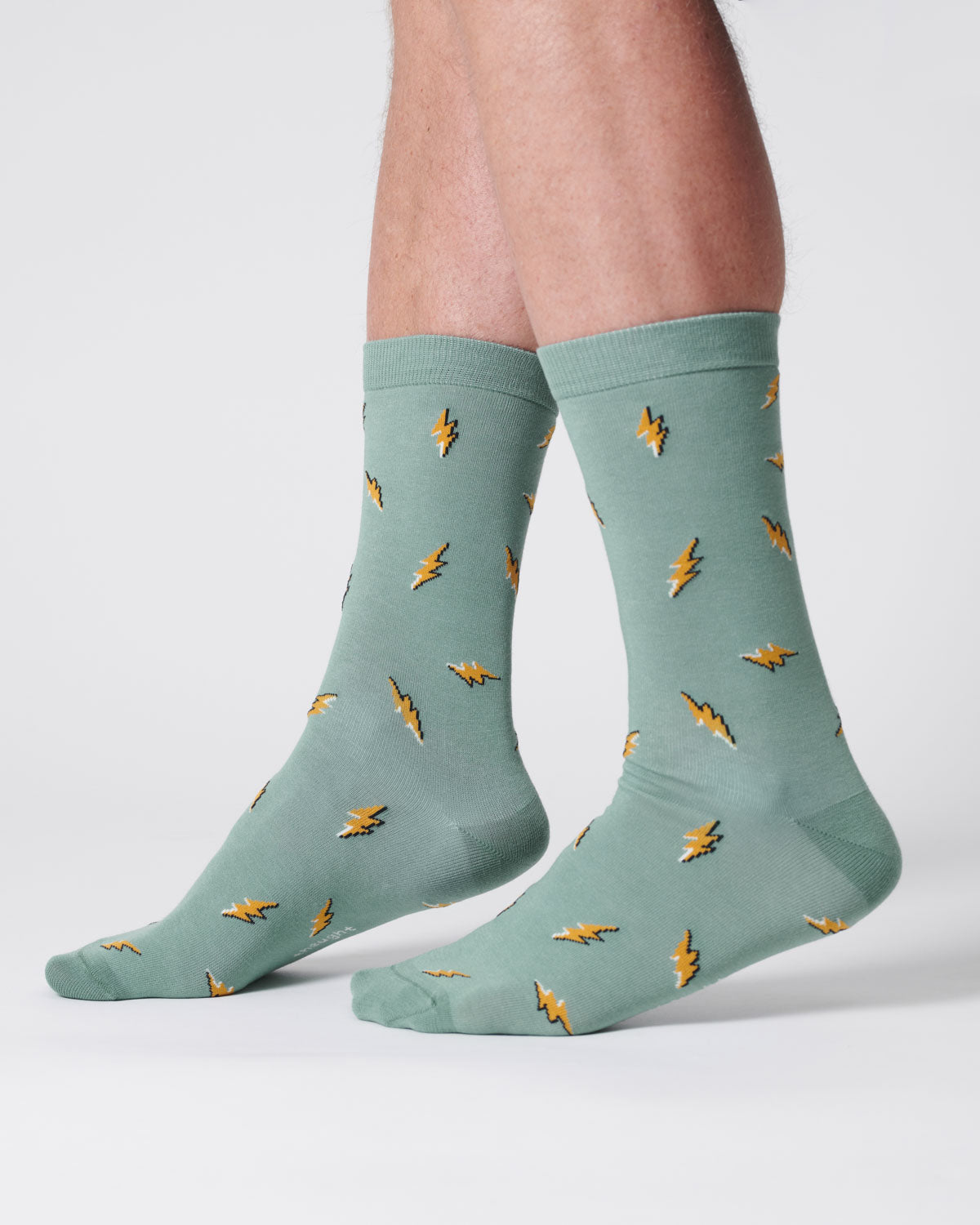 Mens Lightning Organic Cotton Socks - Lagoon Green