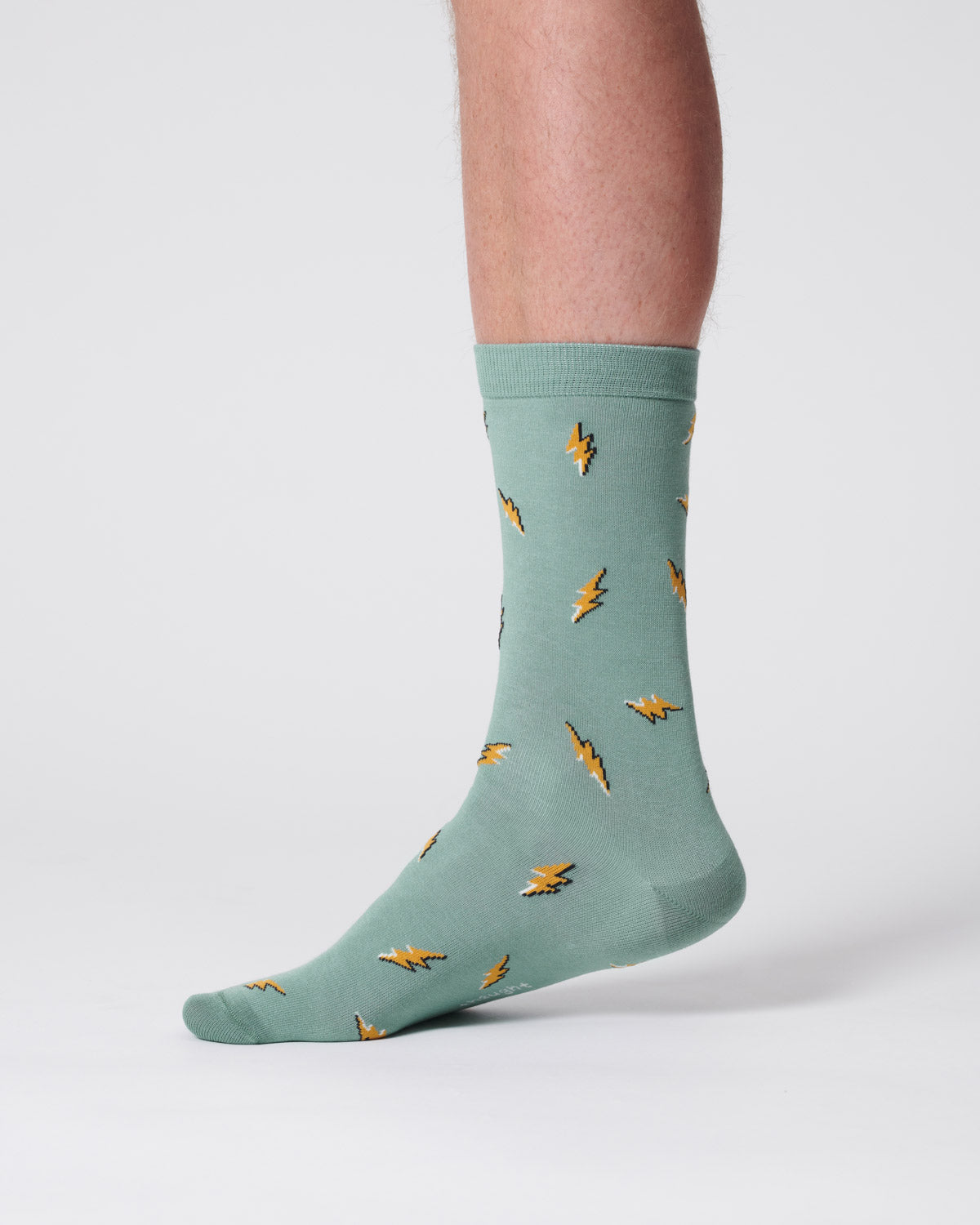 Mens Lightning Organic Cotton Socks - Lagoon Green