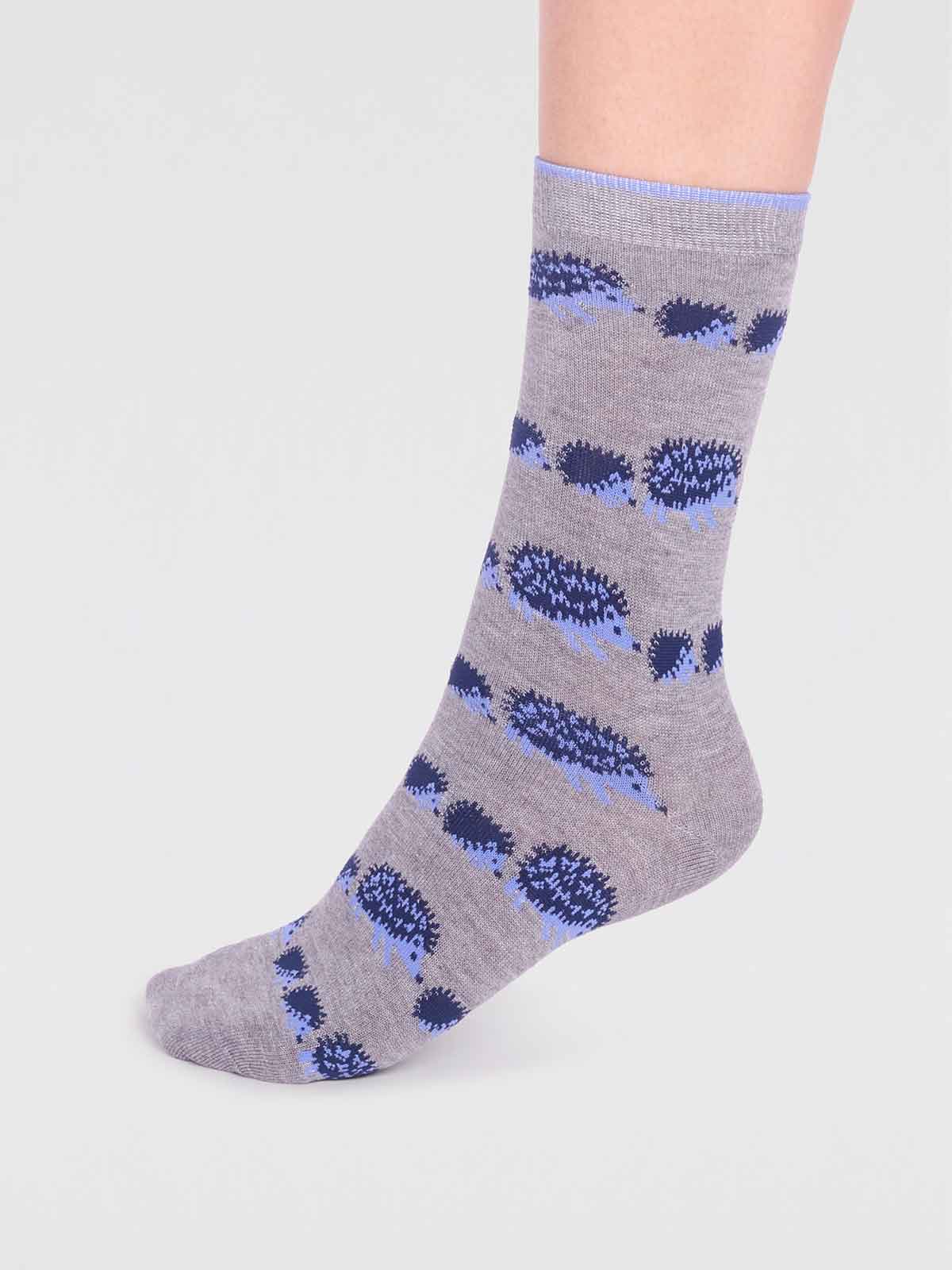 Hadley Bamboo Hedgehog Socks - Grey Marle