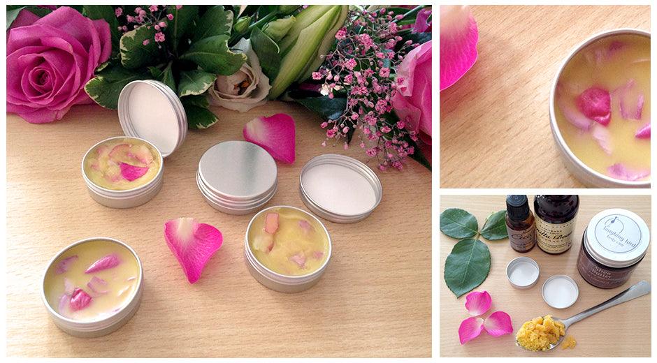 DIY rose lip balm banner