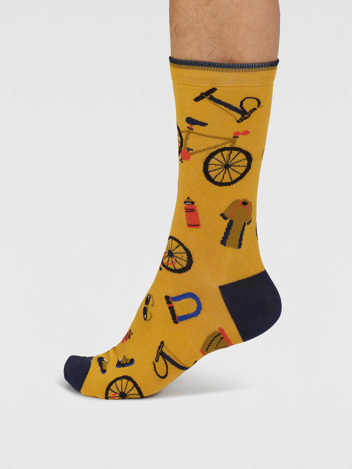 Griffen Bike Parts Organic Cotton Socks - Cumin Yellow