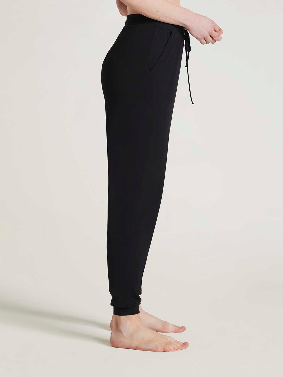 Emerson Tie Waist Bamboo Jersey Joggers - Black