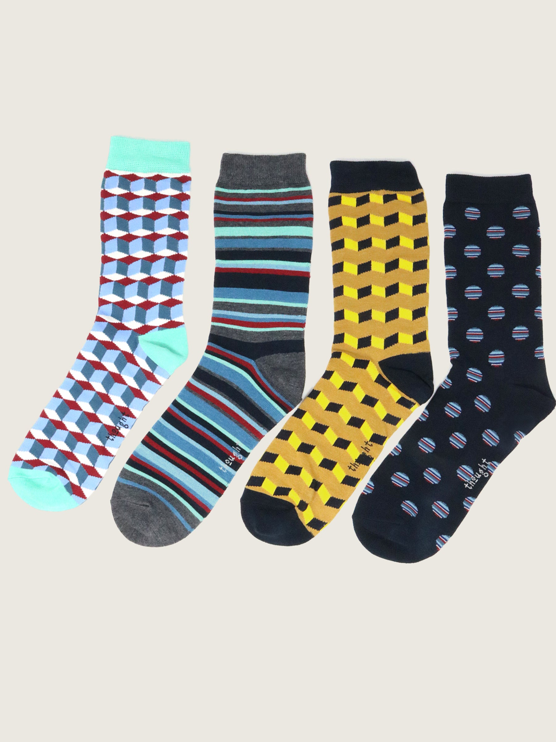 Fun Geometric 4 Socks Gift Box - Multi