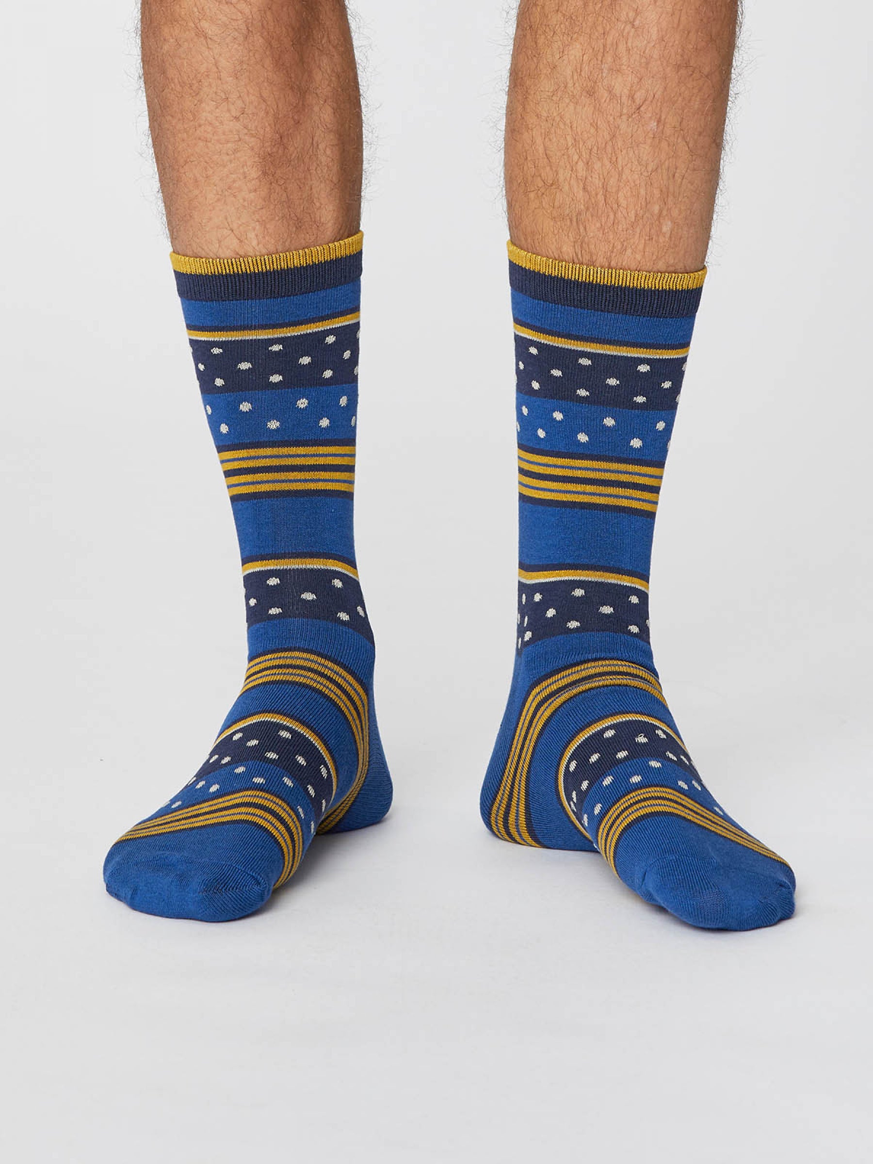 Spot and Stripe Socks - Royal Blue