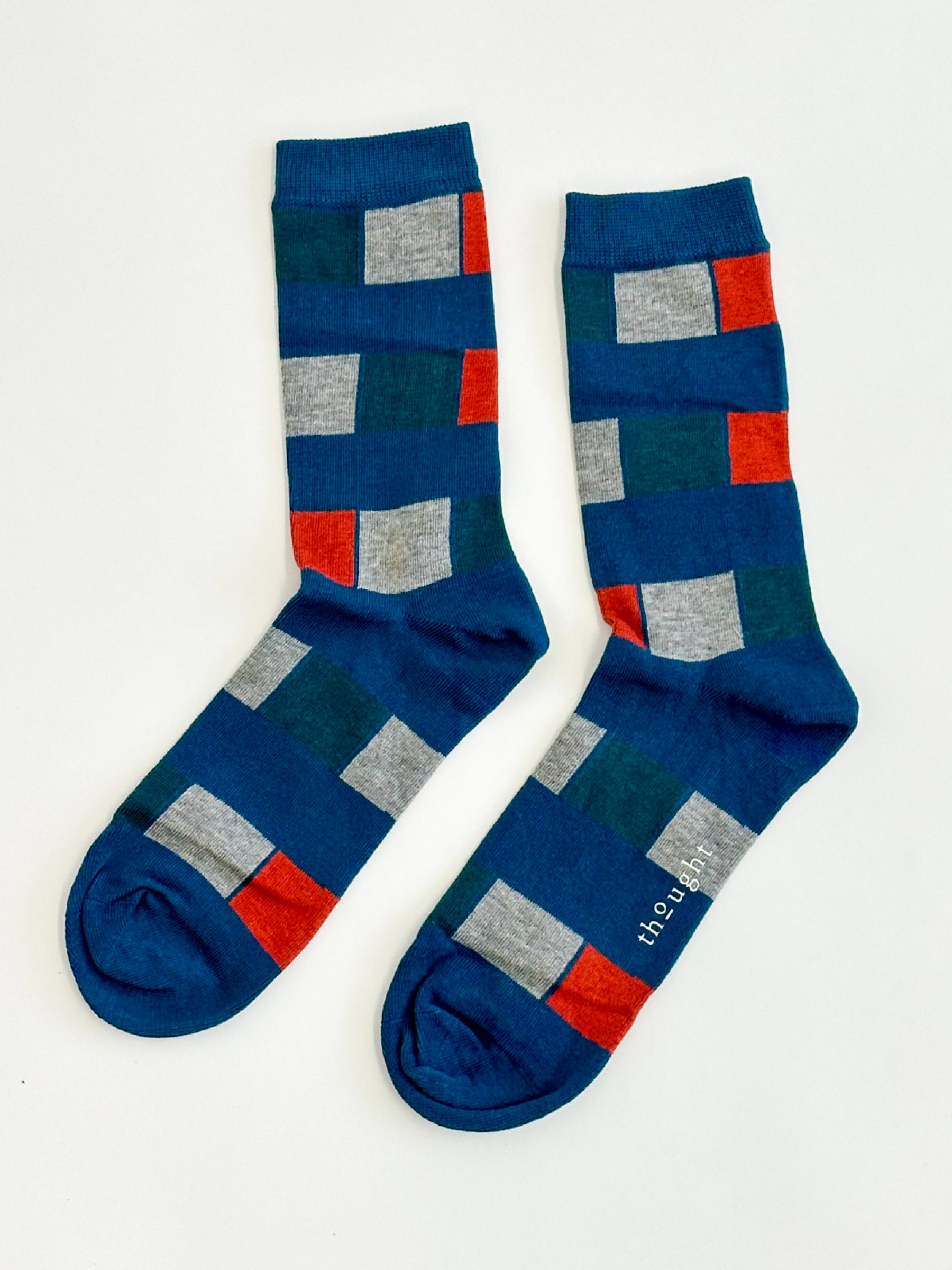 Geo Stripe Socks - Ink Blue