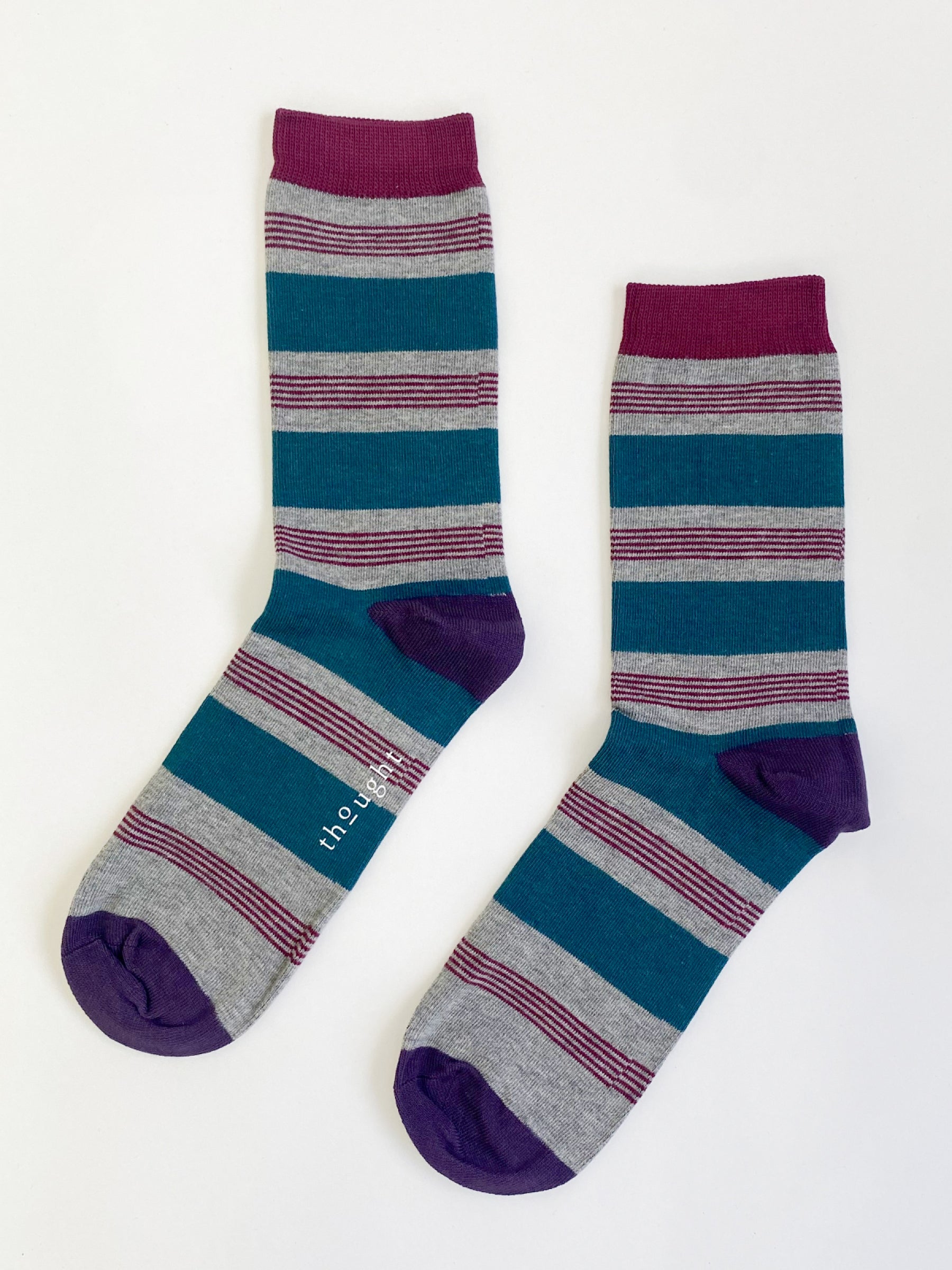 Jesper Stripe Socks - Mid Grey Marle