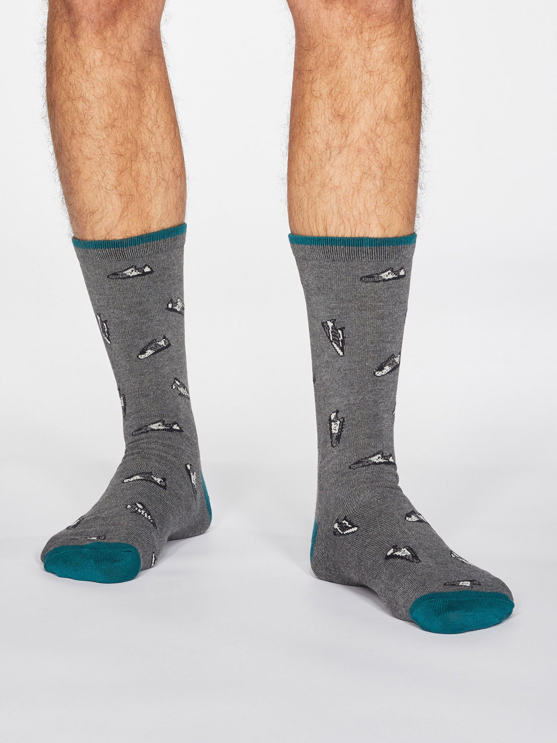 Aiden Trainer Socks - Dark Grey Marle