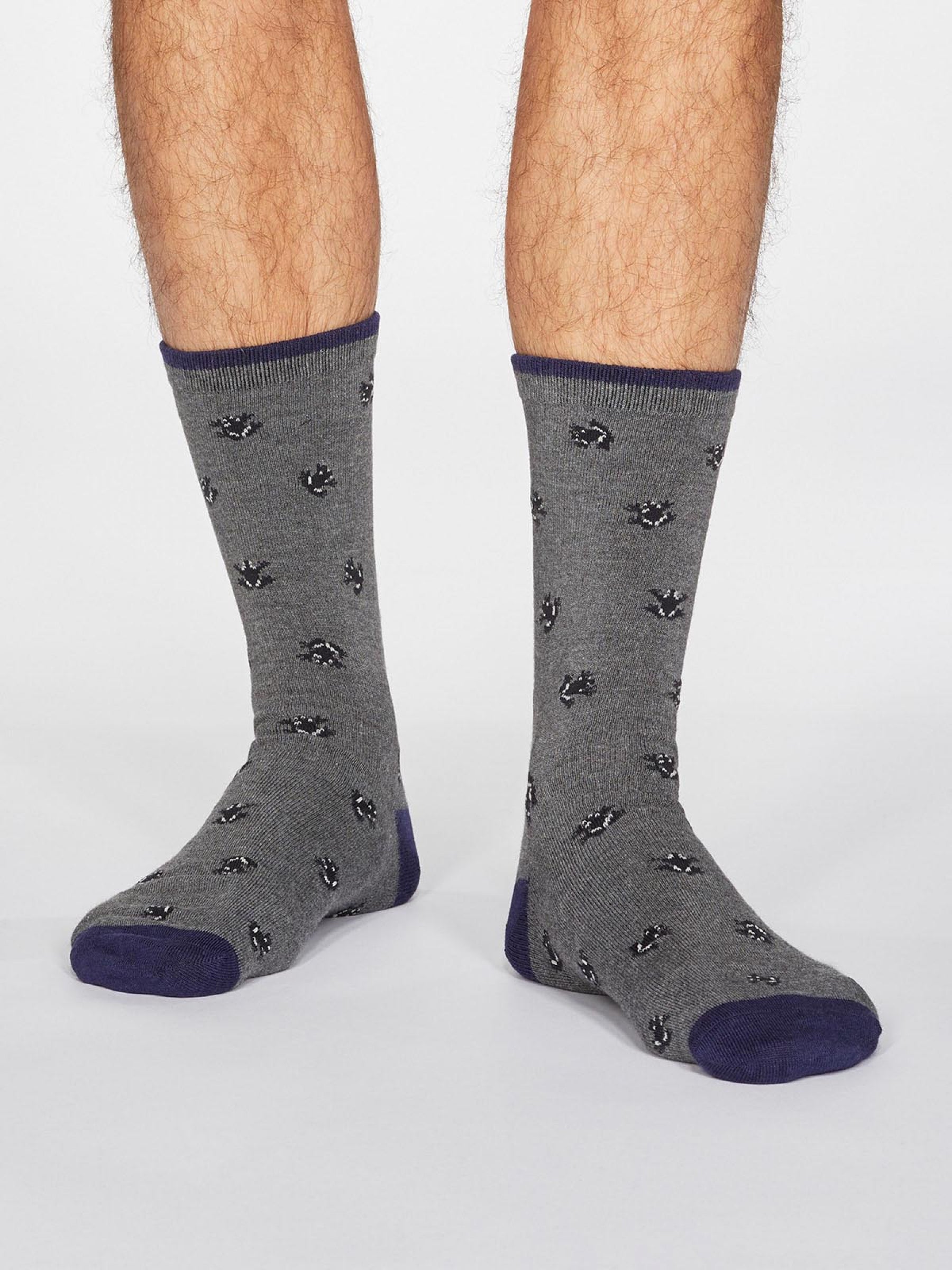 Wesley Frog Socks - Dark Grey Marle