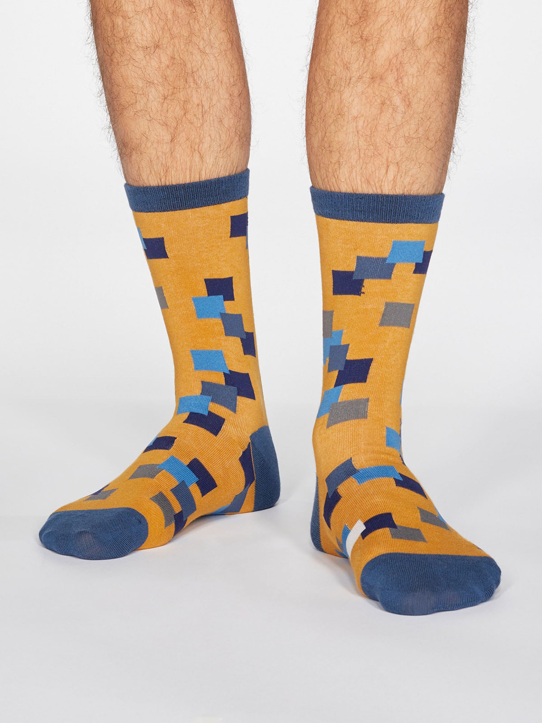 Evan Square Socks - Mustard Yellow