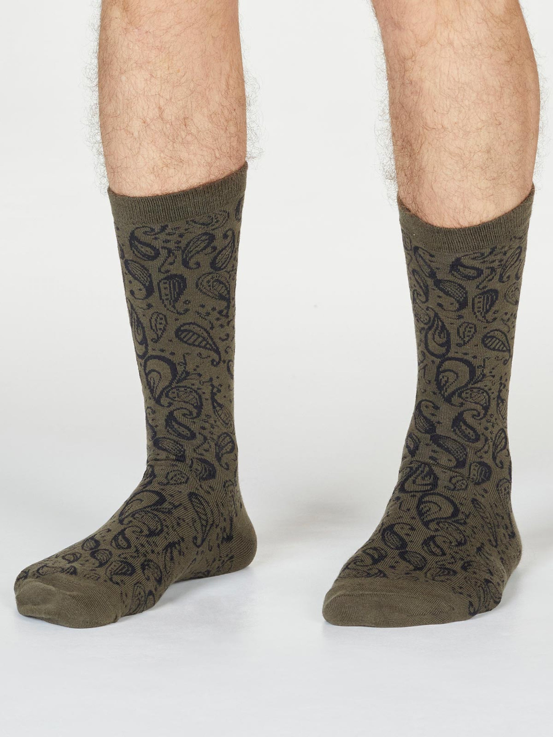 Larnard Paisley Socks - Walnut Grey