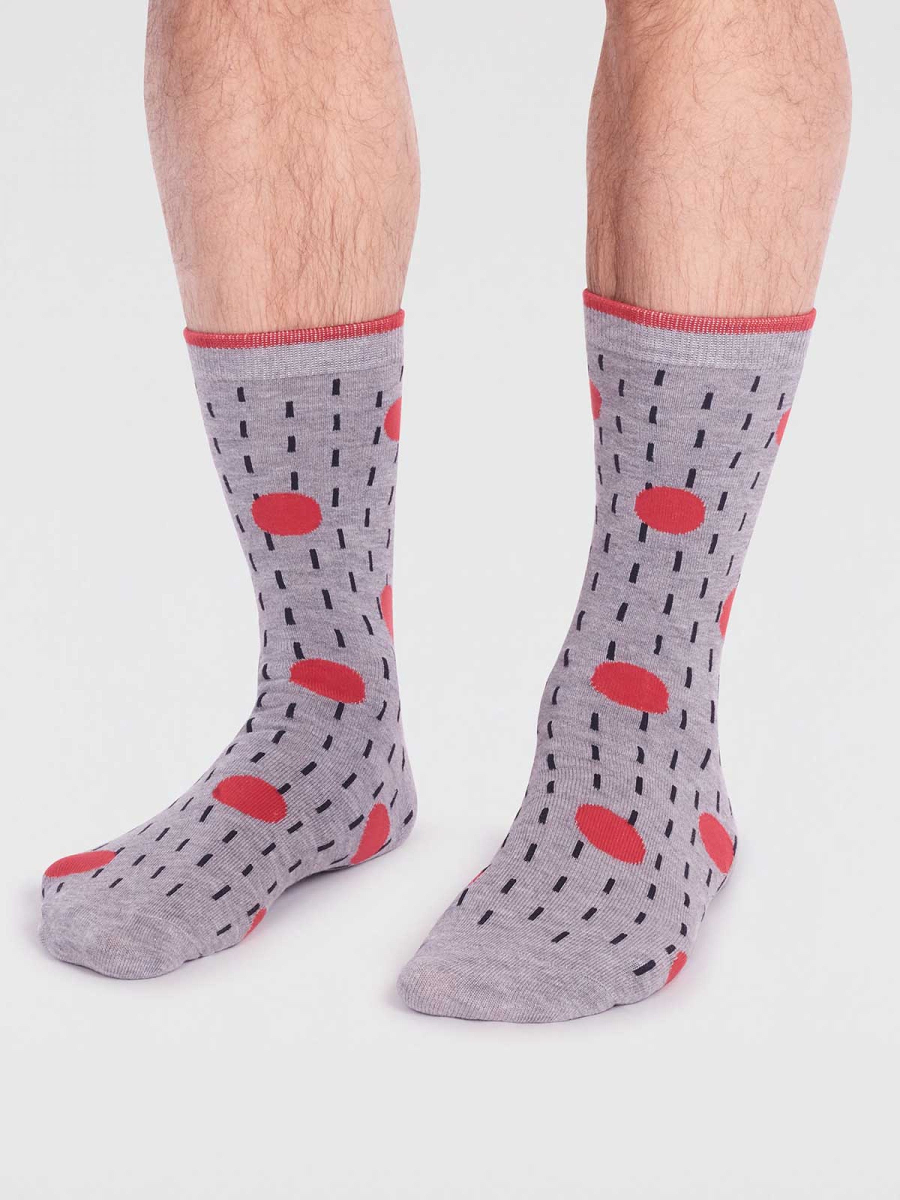 Leroy Bamboo Spot Socks - Grey Marle