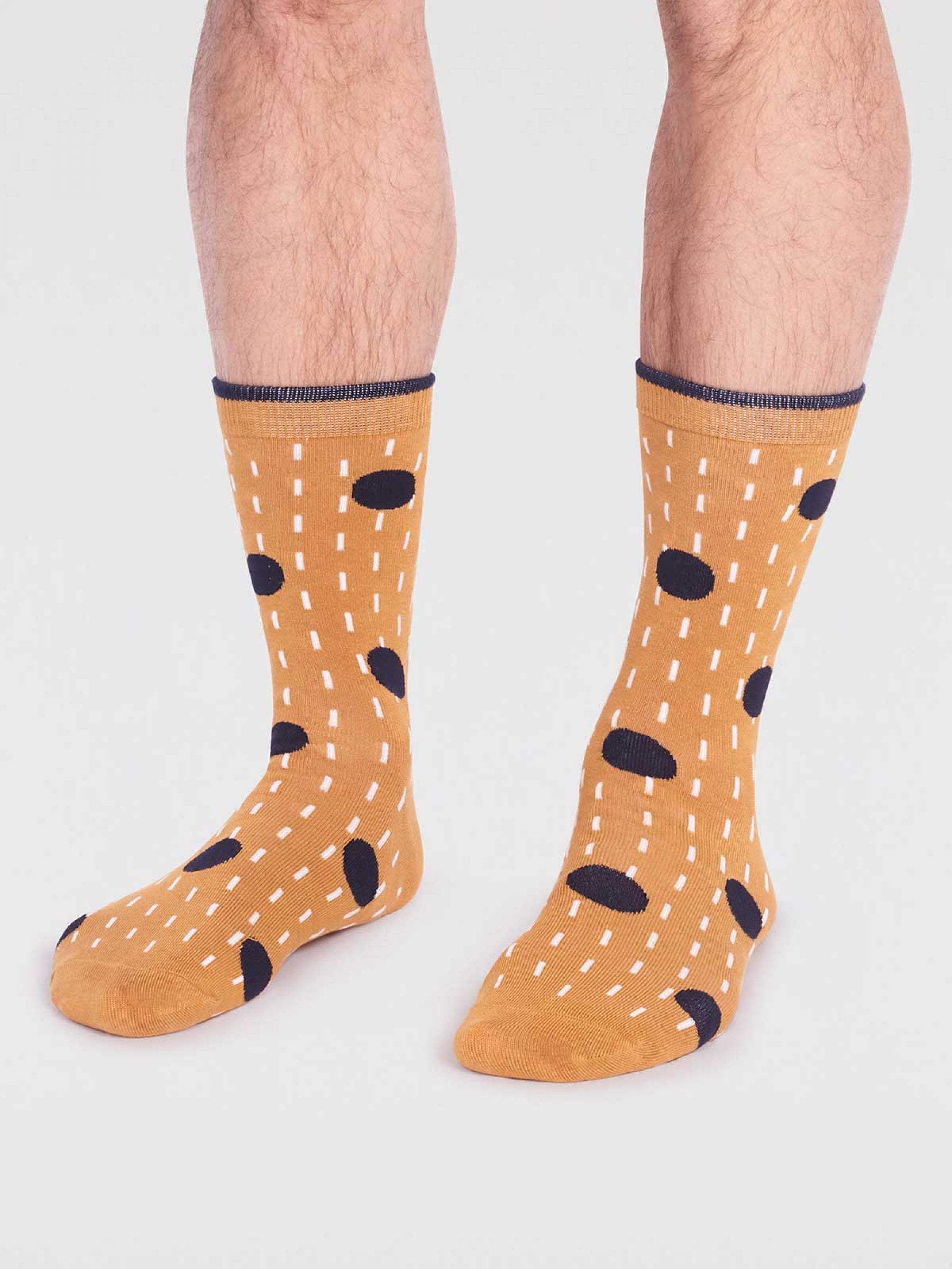 Leroy Bamboo Spot Socks - Mustard Yellow