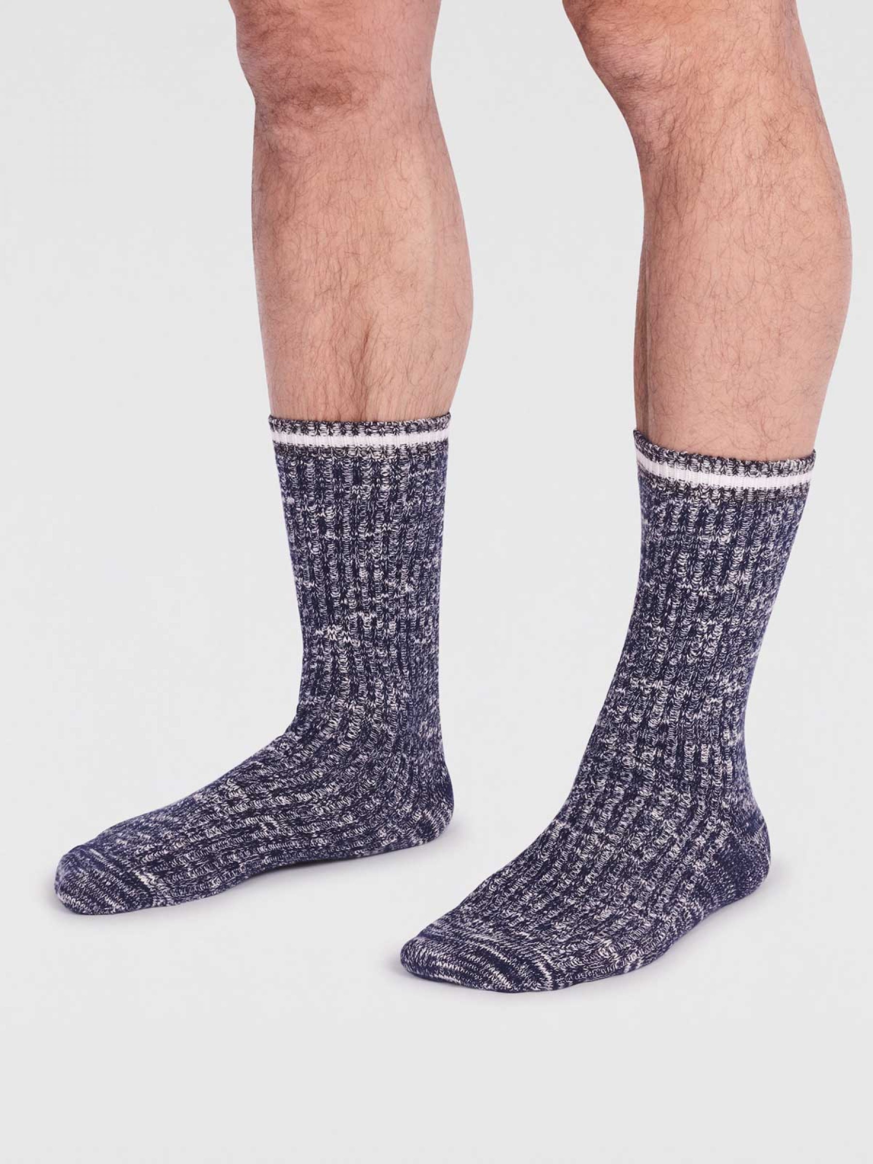 Phillip Organic Cotton Fleck Socks - Navy