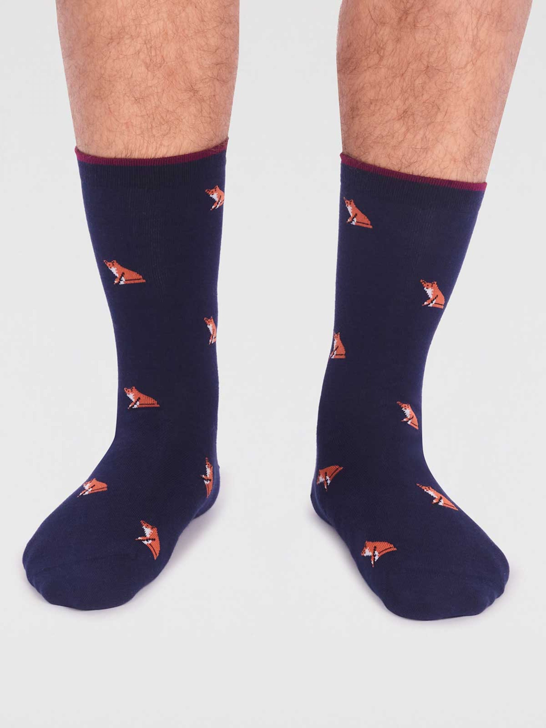 Jamal Organic Cotton Animal Socks - Navy