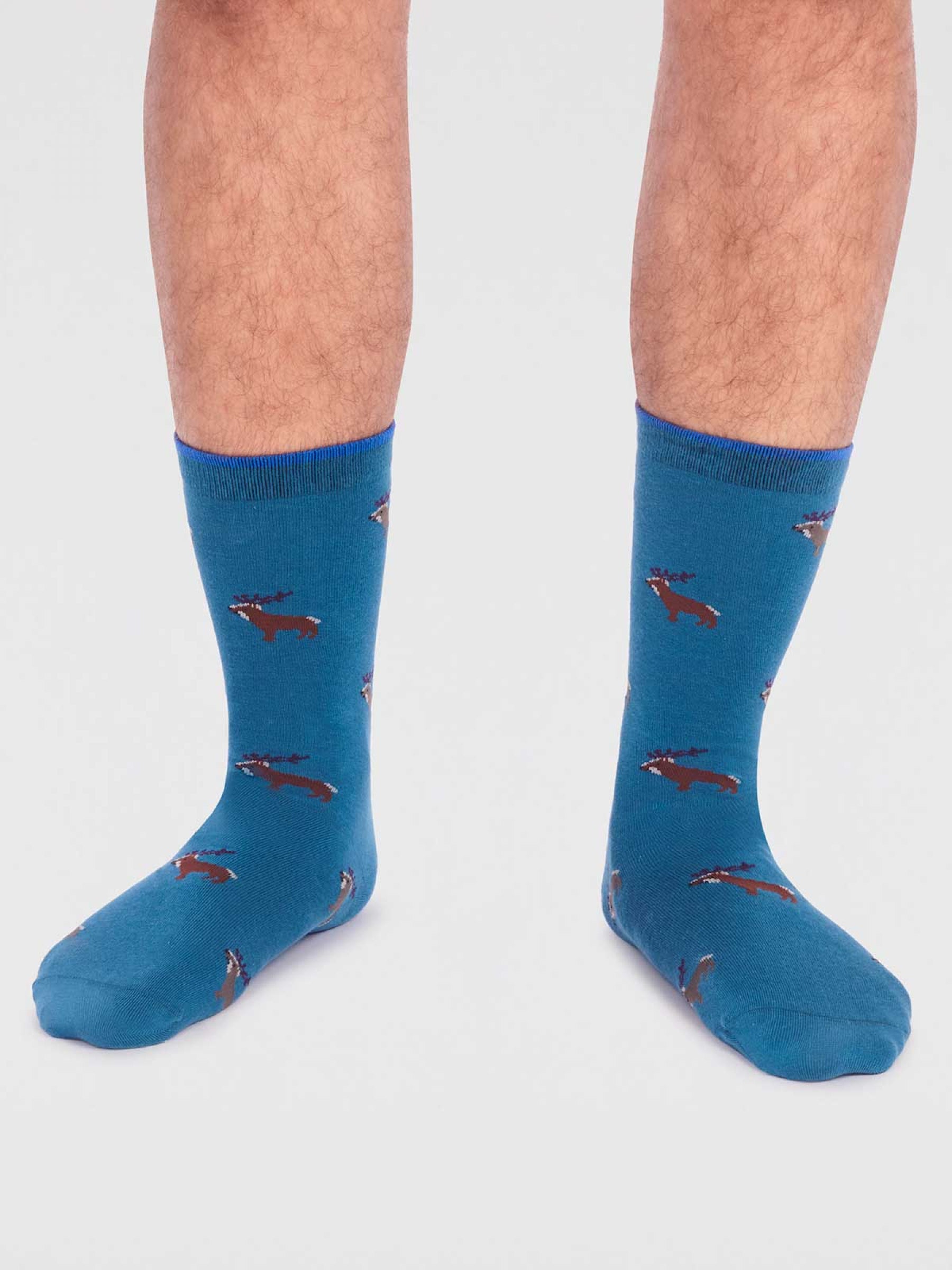 Jamal Organic Cotton Animal Socks - Teal Blue