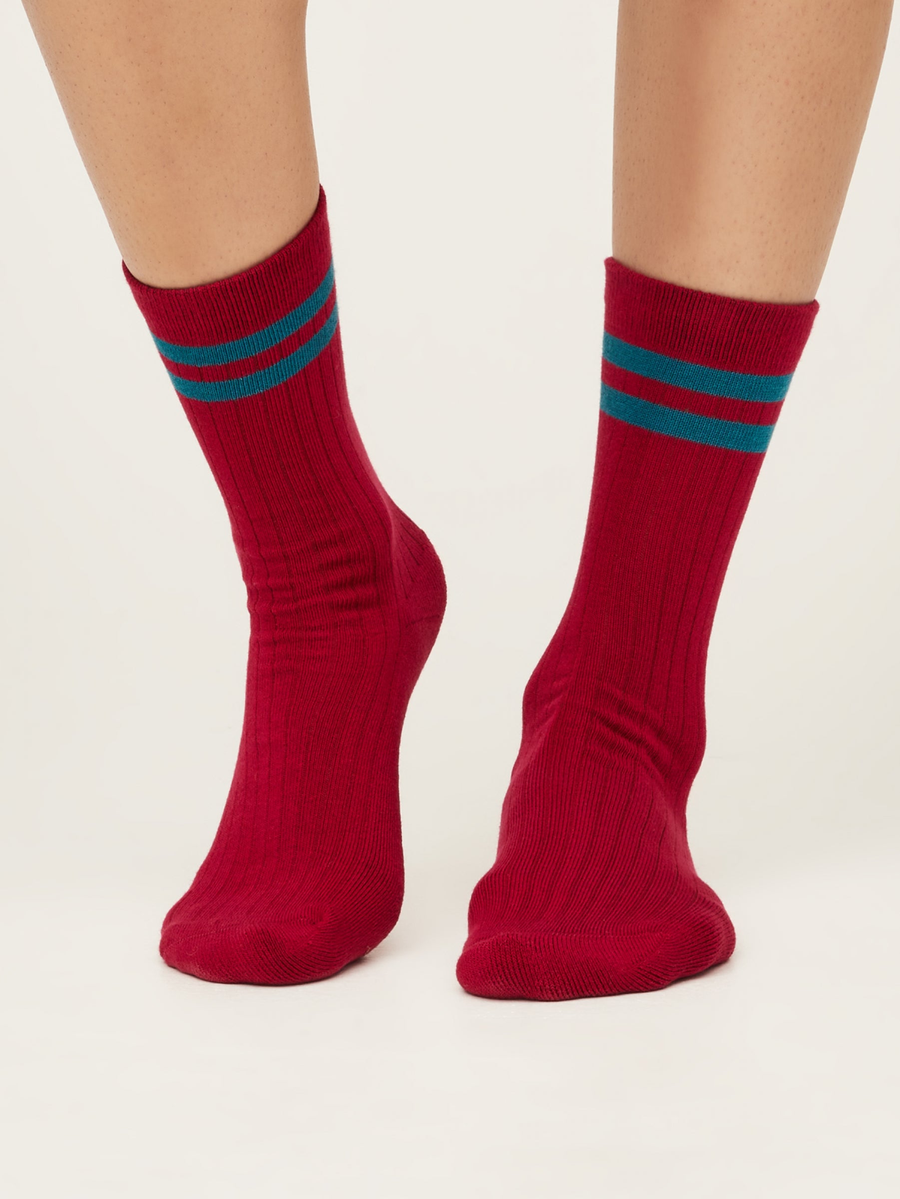 RUGBY STRIPE  SPORT SOCKS - MAGENTA PINK