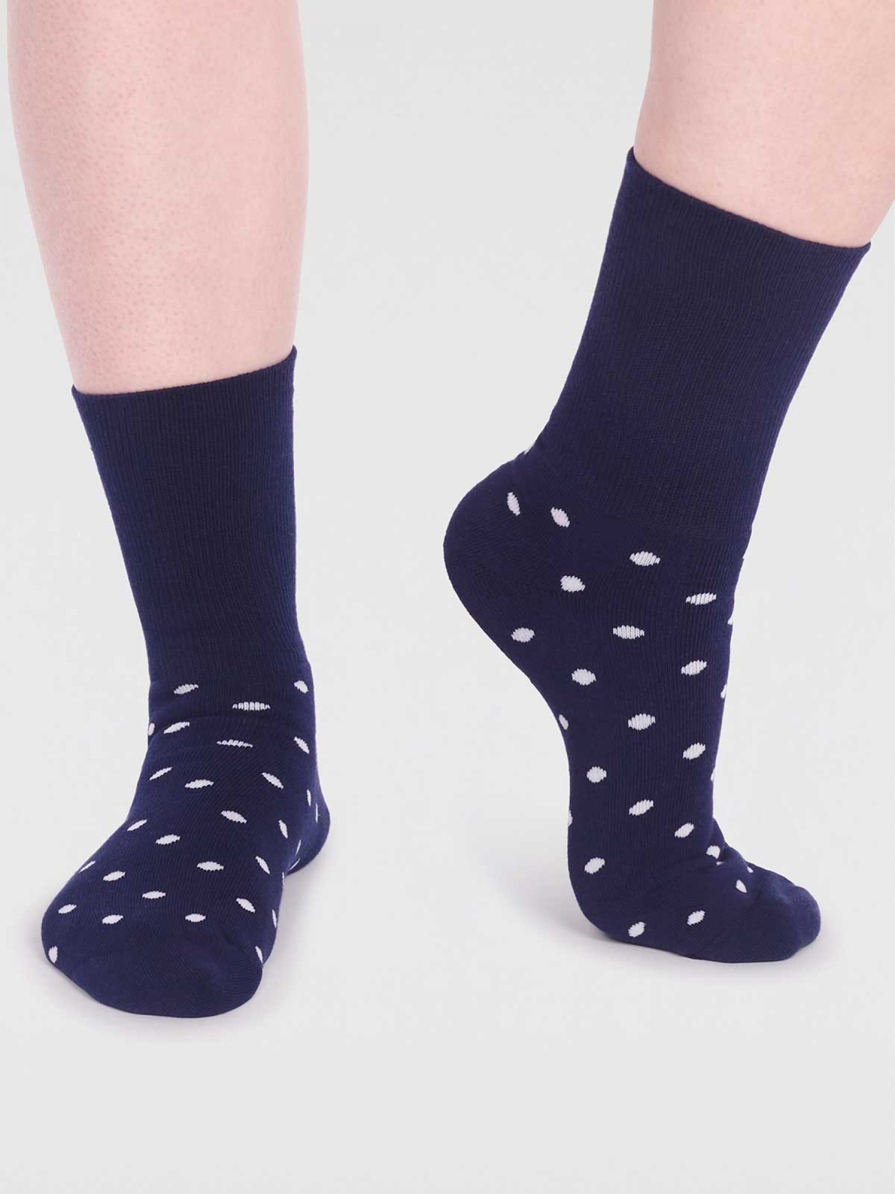 Amara Organic Cotton Spot Walker Socks - Navy