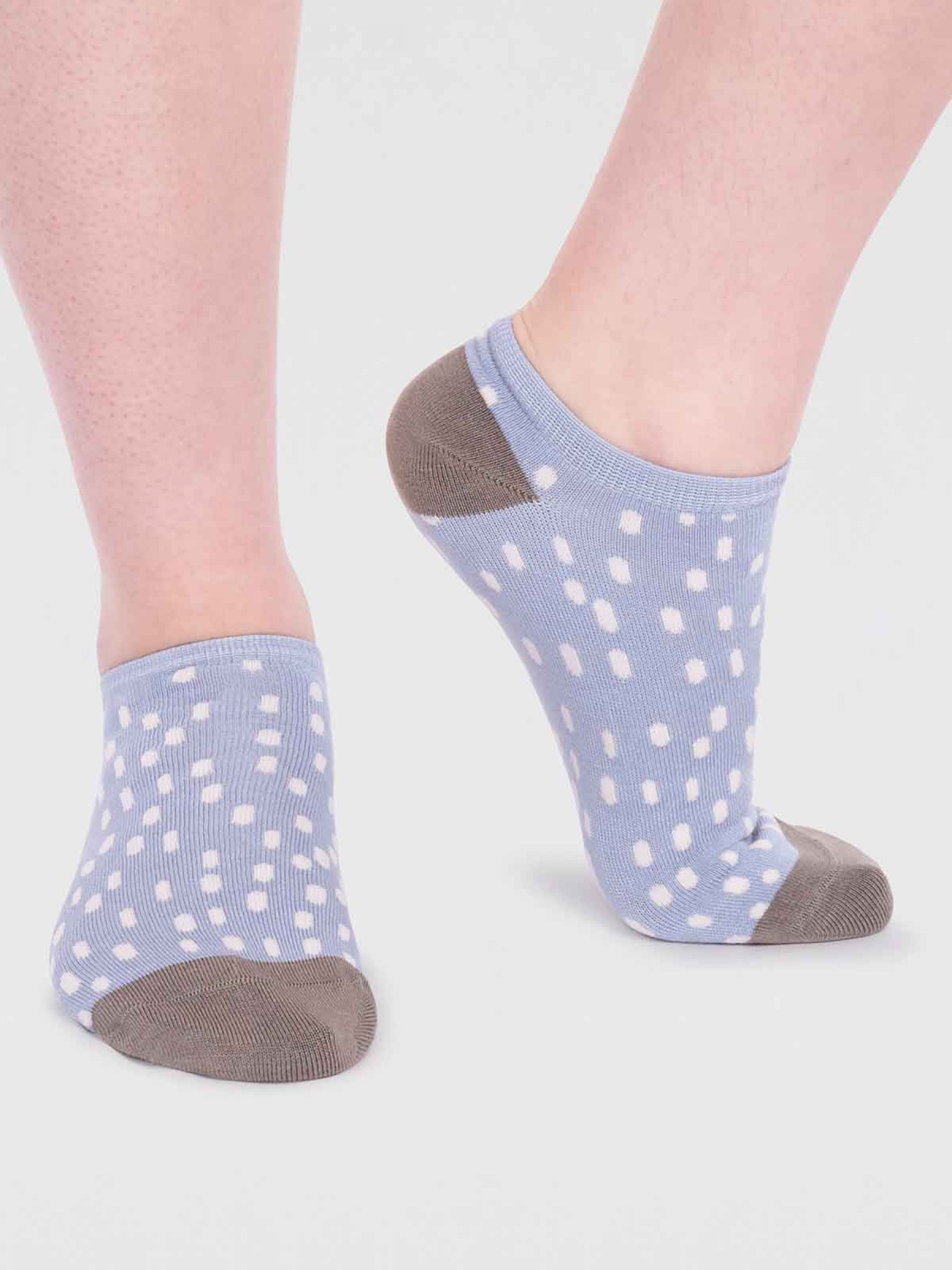 Serena Bamboo Spot Trainer Sock - Foam Blue