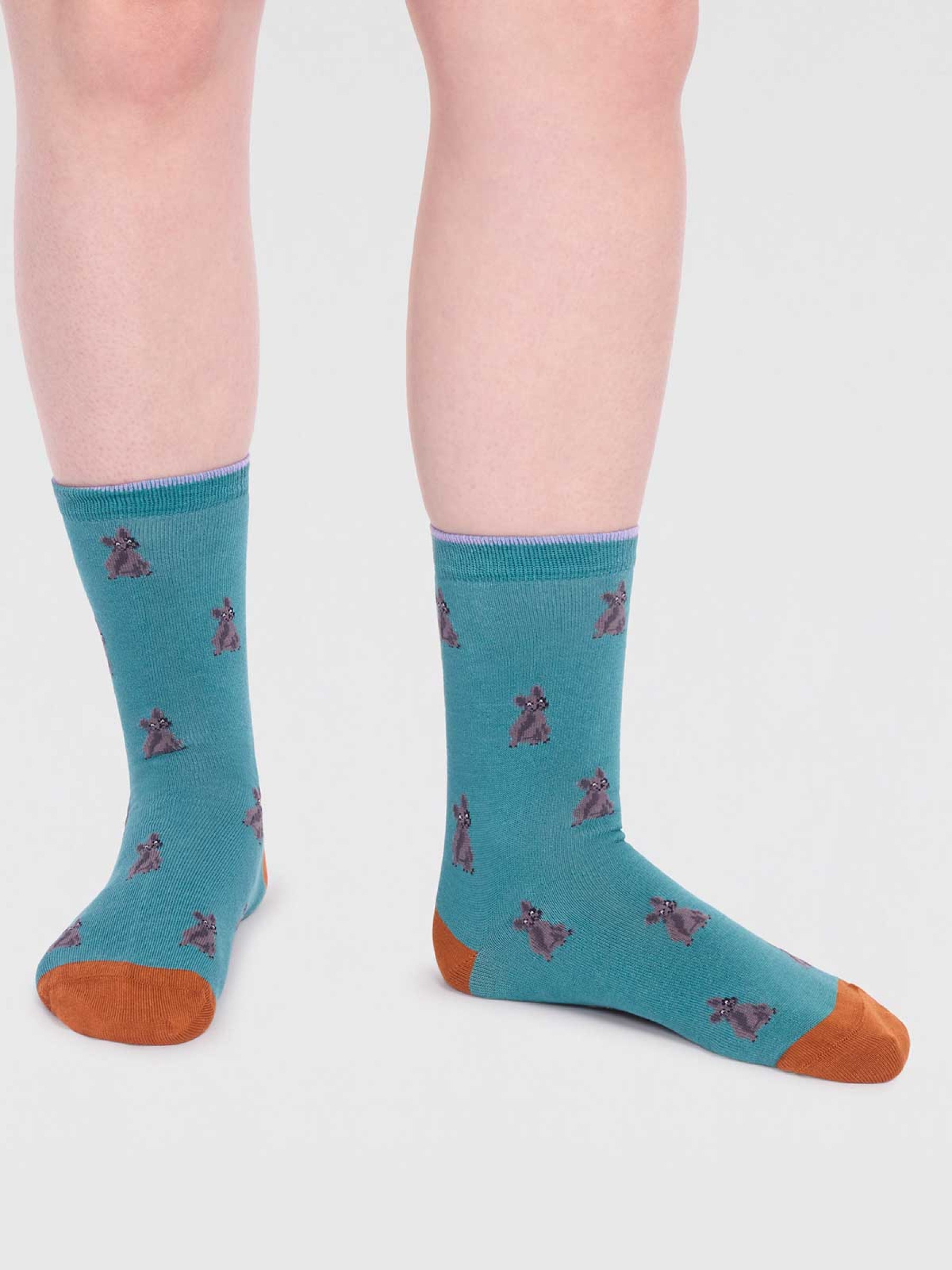 Kenna Bamboo Dog Socks - Peacock Green