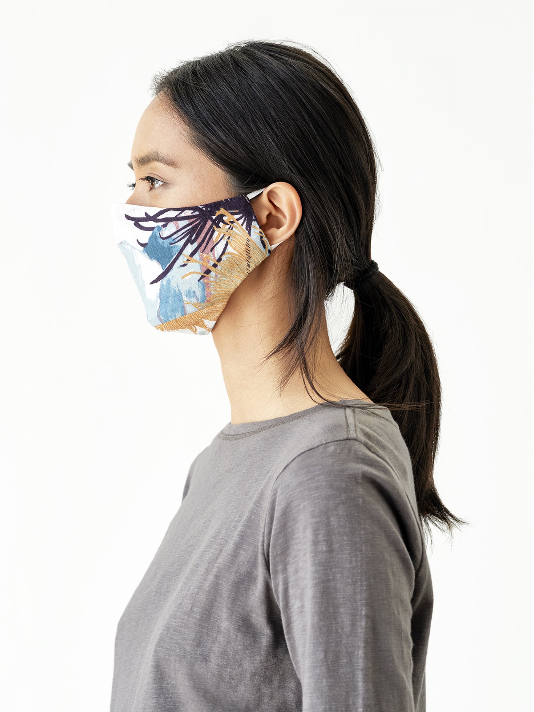 Organic Cotton Printed Face Mask  - Tahiti