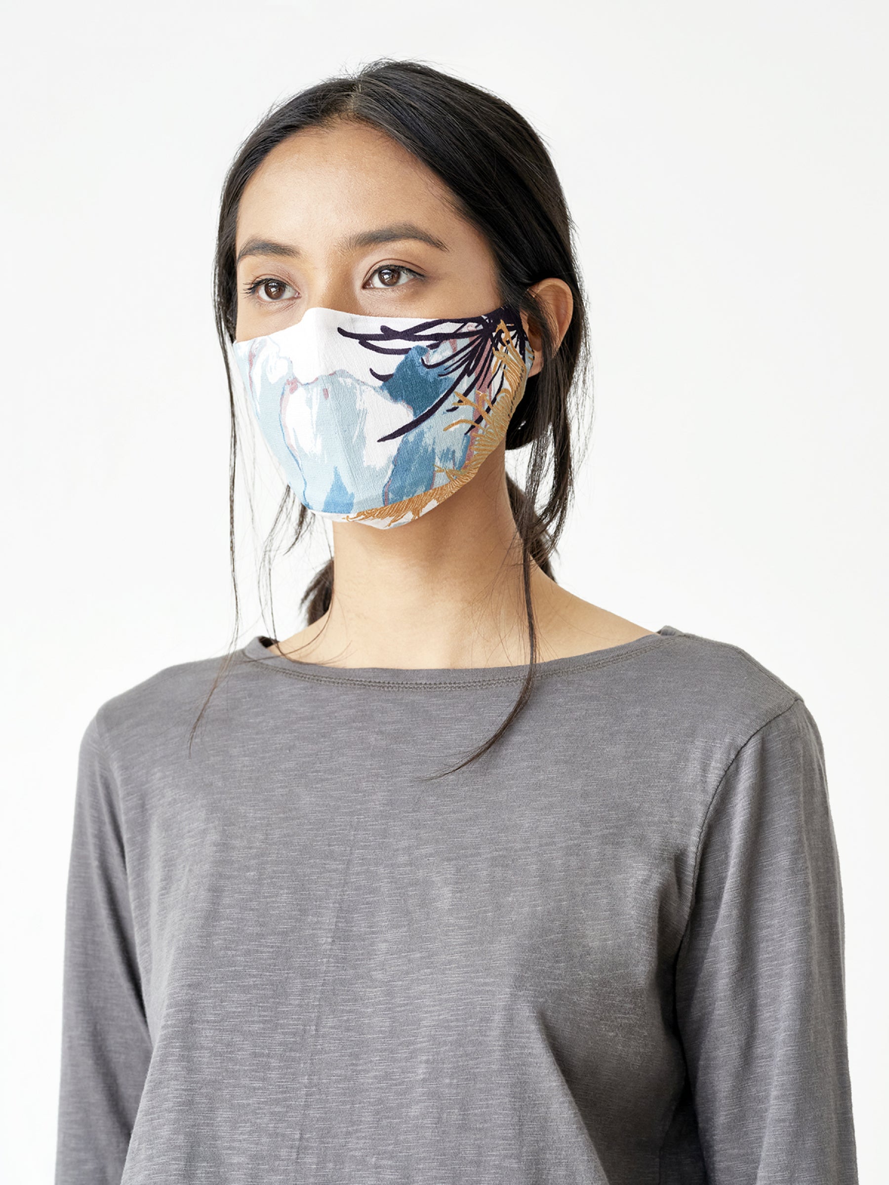 Organic Cotton Printed Face Mask  - Tahiti