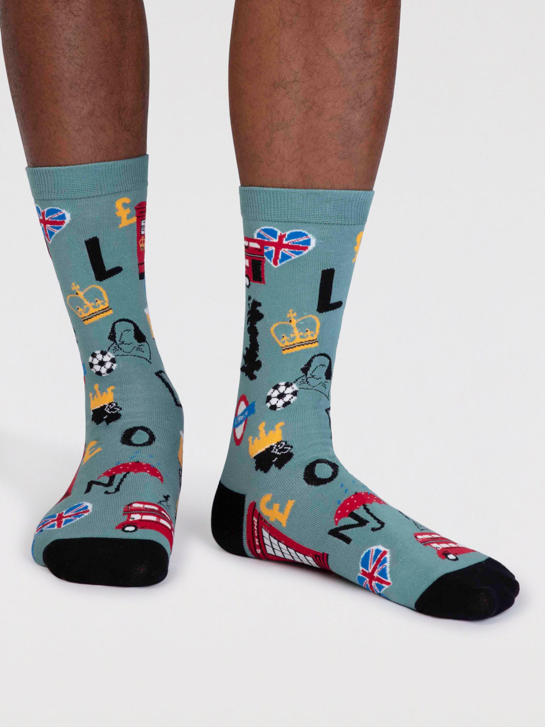 Will Men's Organic Cotton London Socks - Lagoon Green