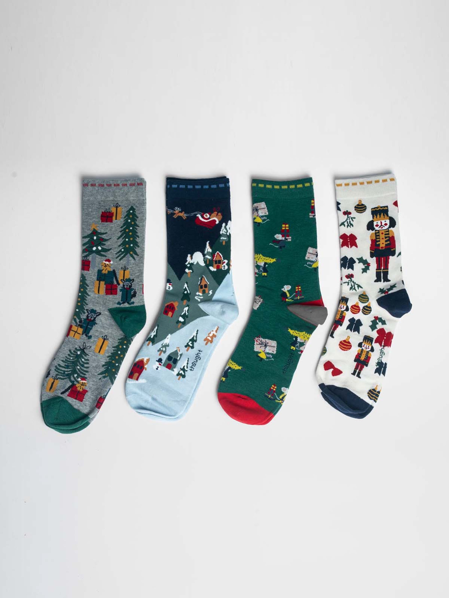 Eleodora Christmas Organic Cotton 4 Pack Sock Box - Multi