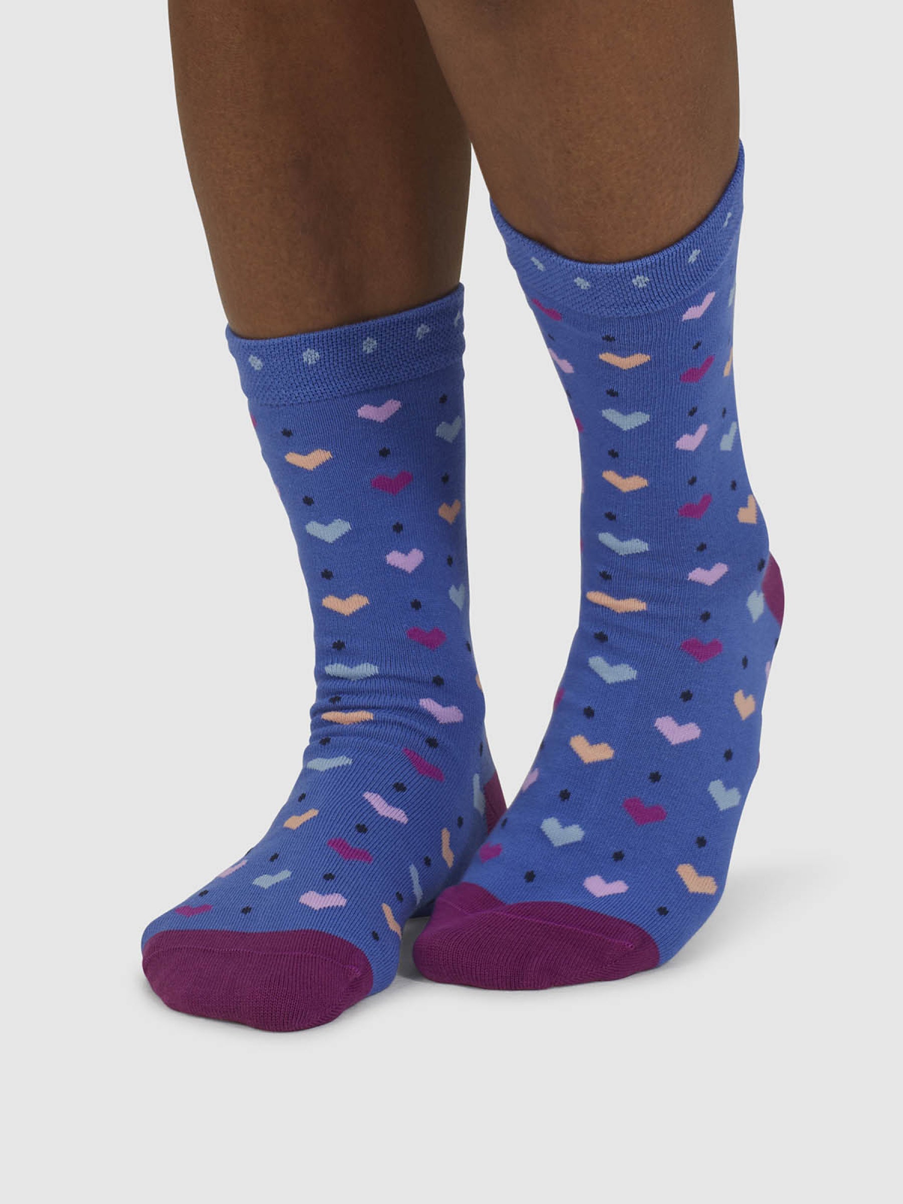 Tyas Heart Organic Cotton Socks - Light Sapphire Blue