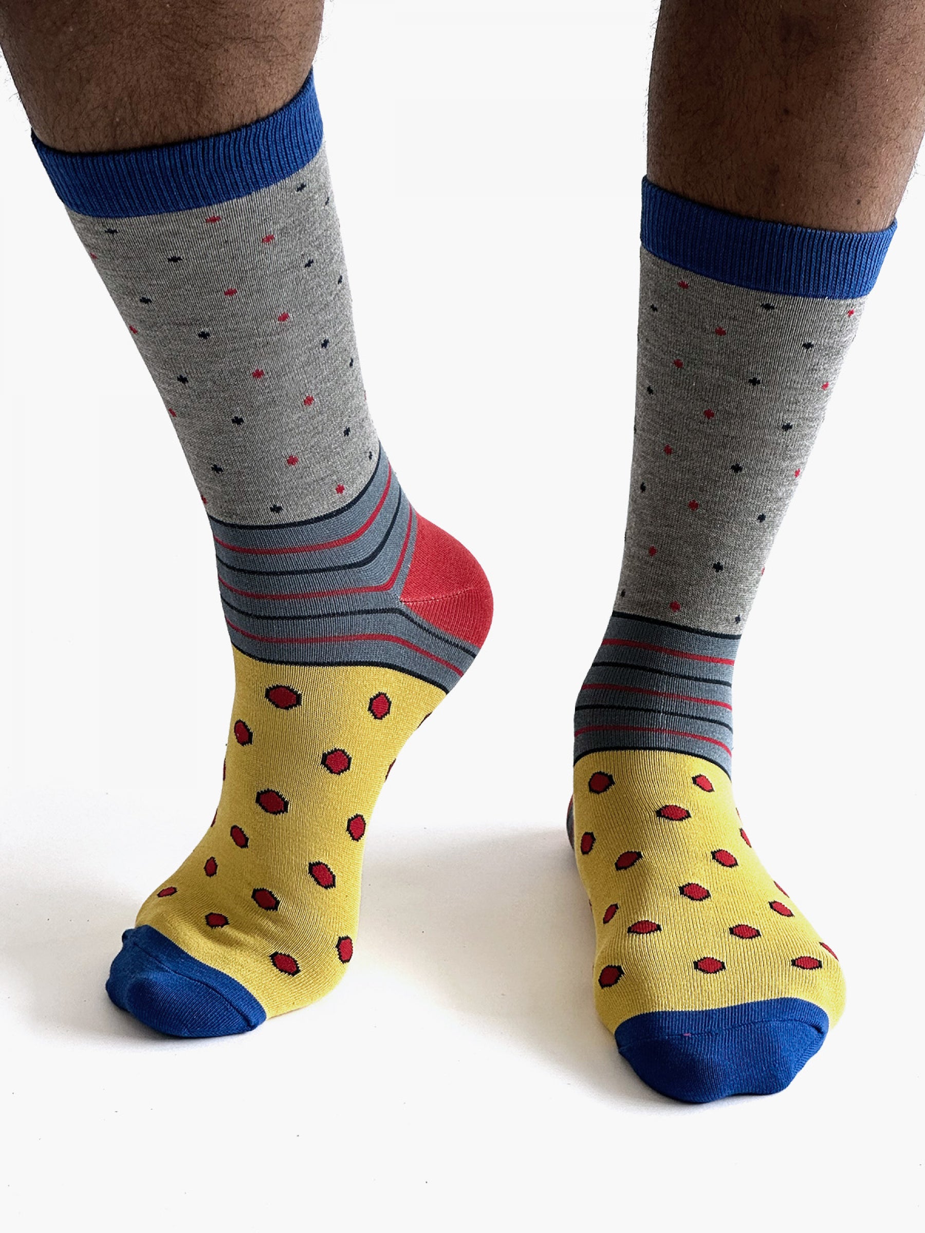 Conall Spot Bamboo Socks - Grey Marle