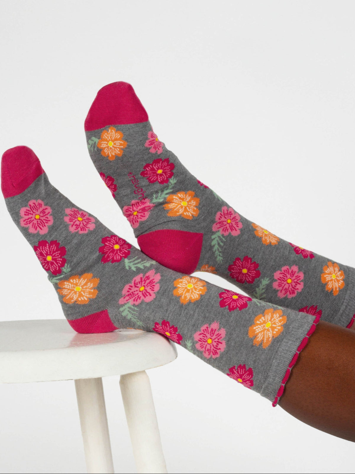 Womens October Birth Flower Sock - Cosmos