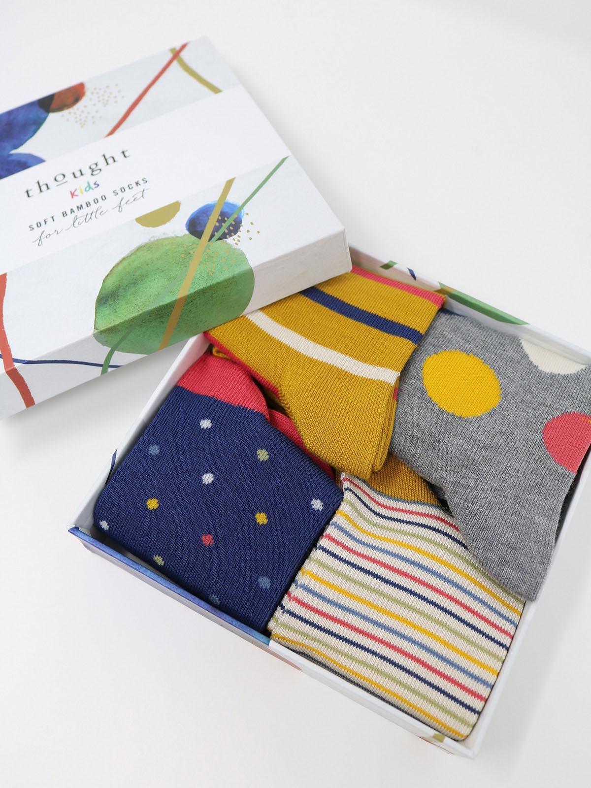 Shay Bamboo Organic Cotton Kids Sock Box - Multi - Thought Clothing UK