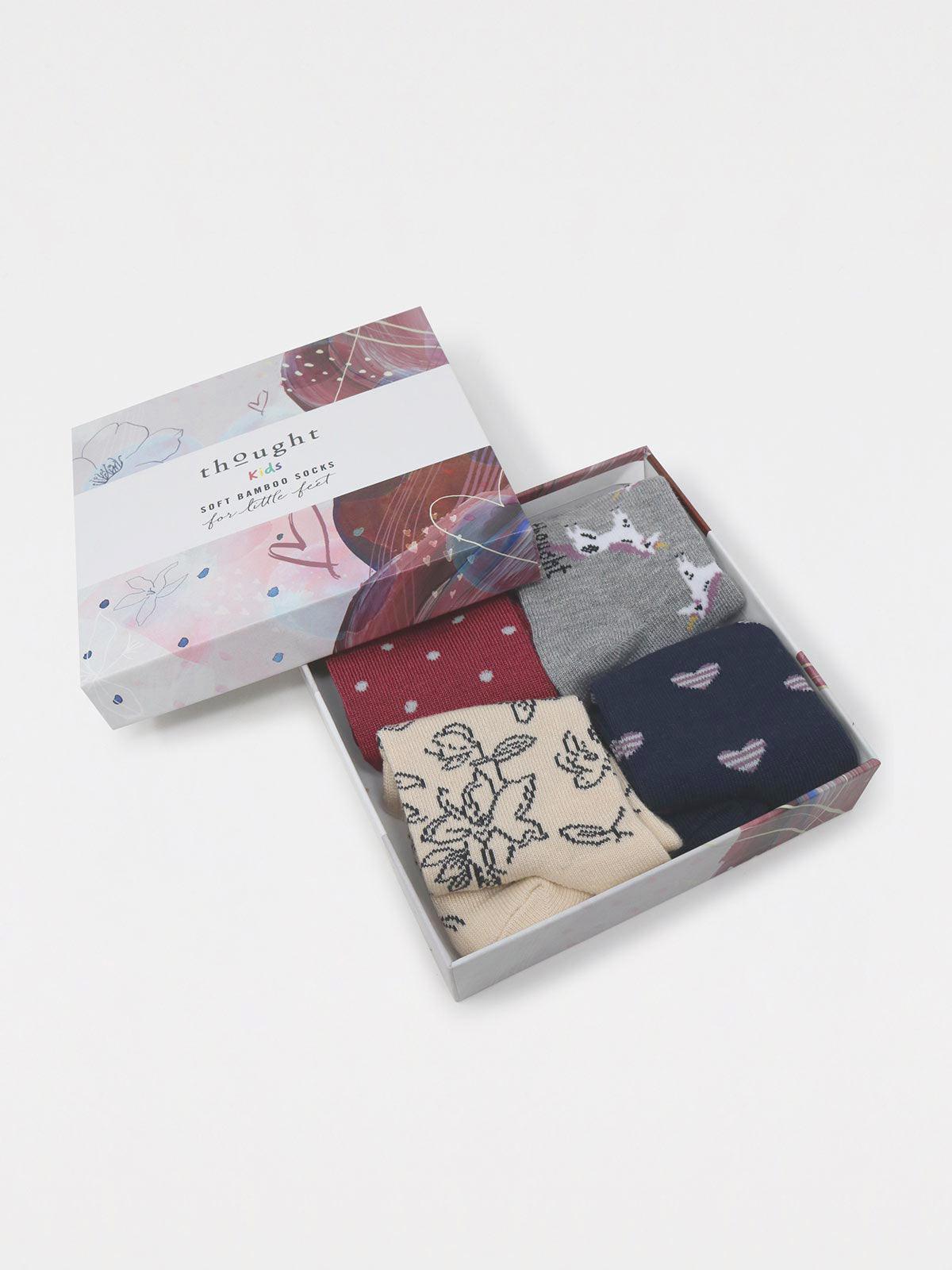 Lettie Kids Bamboo 4 Sock Gift Box - Thought Clothing UK