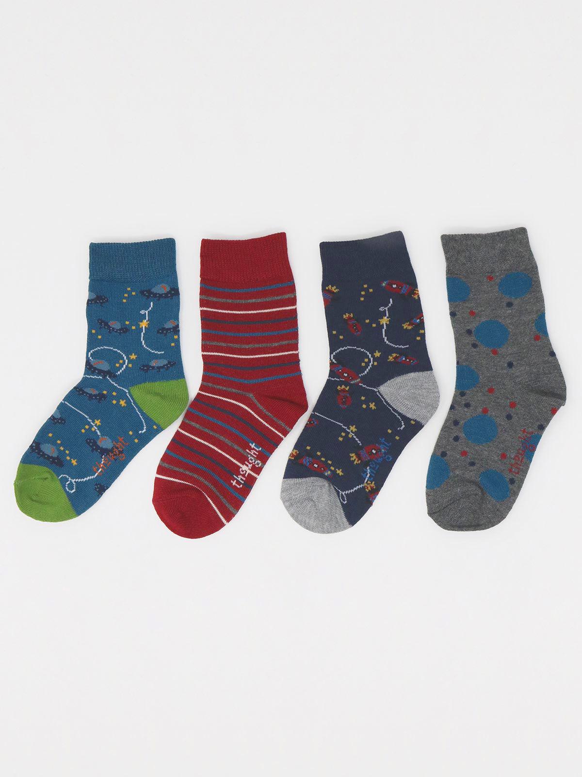 Franky Space Kids Bamboo 4 Sock Gift Box - Thought Clothing UK