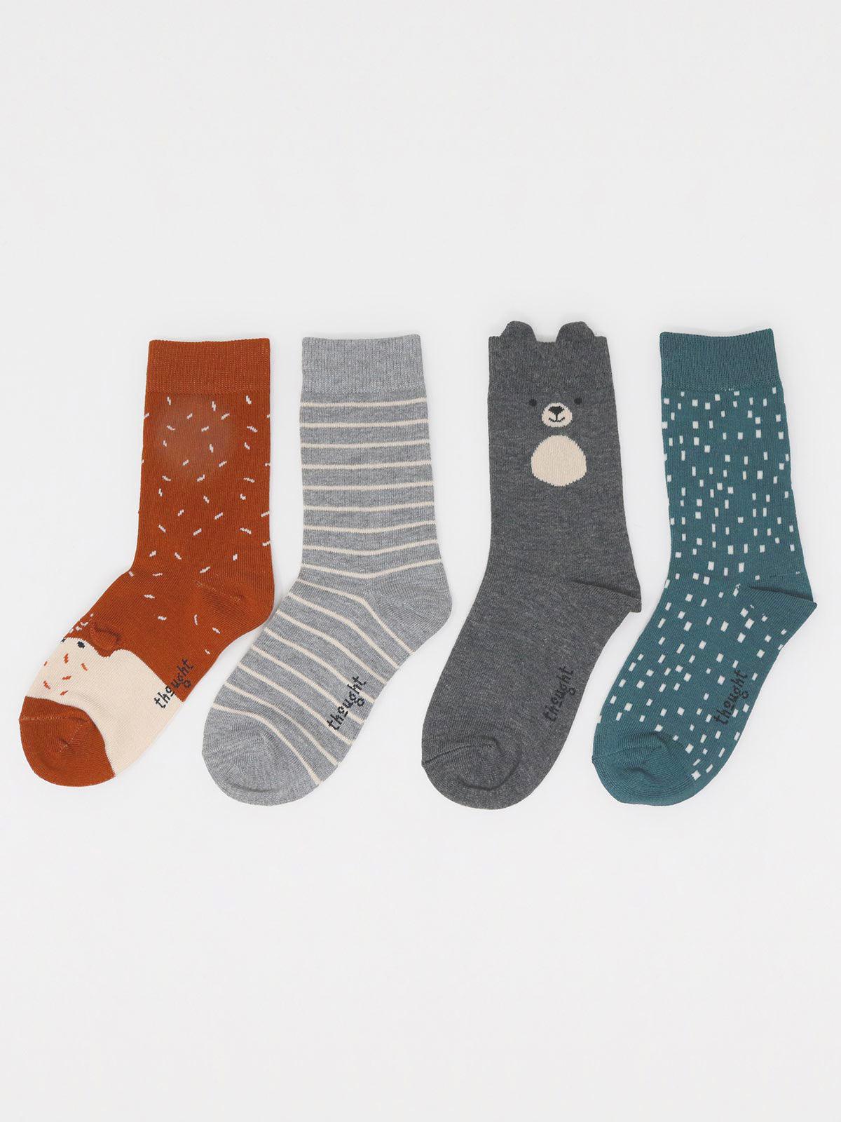 Orpha Animal Kids Bamboo 4 Sock Gift Box - Thought Clothing UK